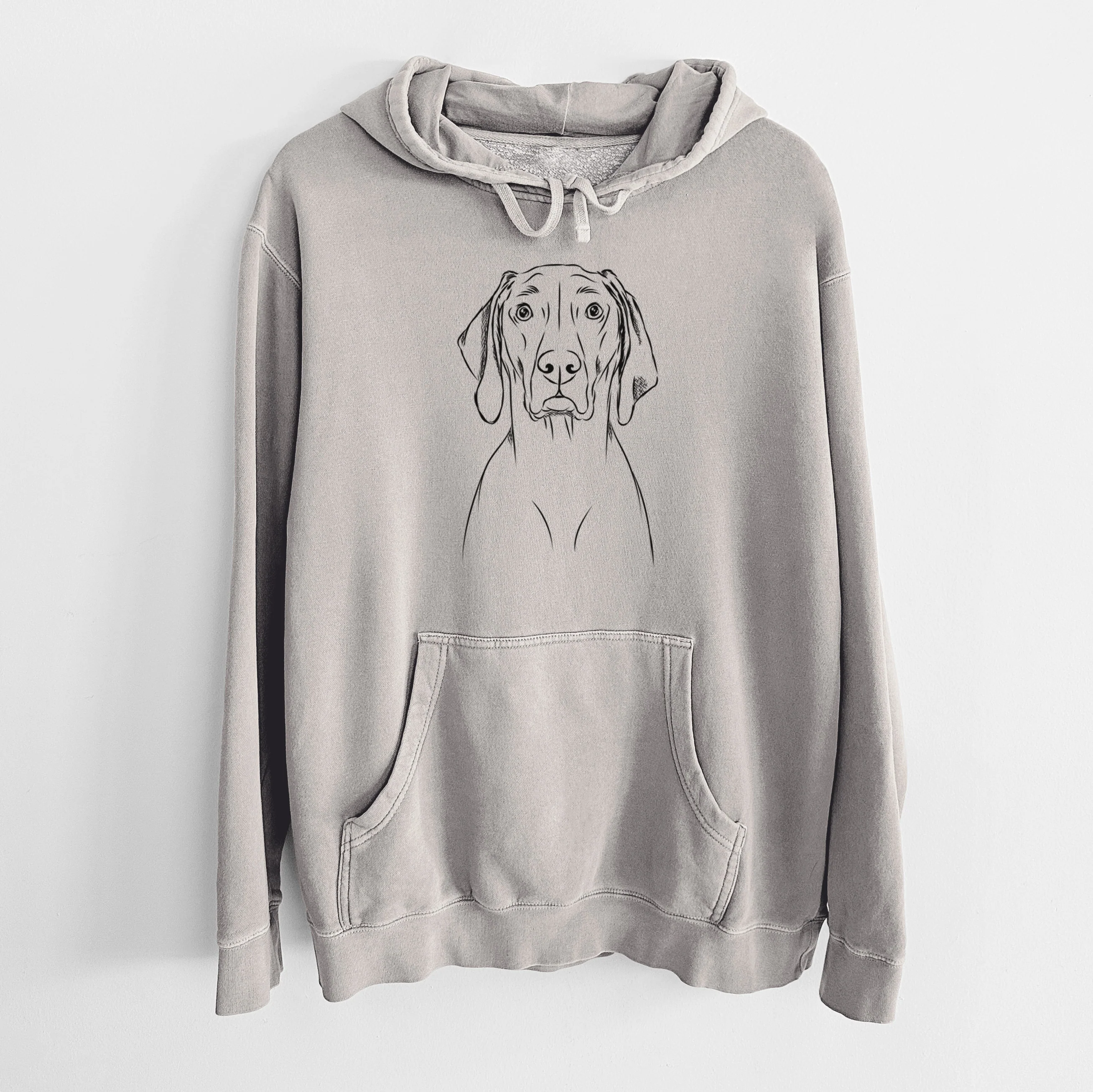 Bare Flint the Weimaraner - Unisex Pigment Dyed Hoodie - Image 5