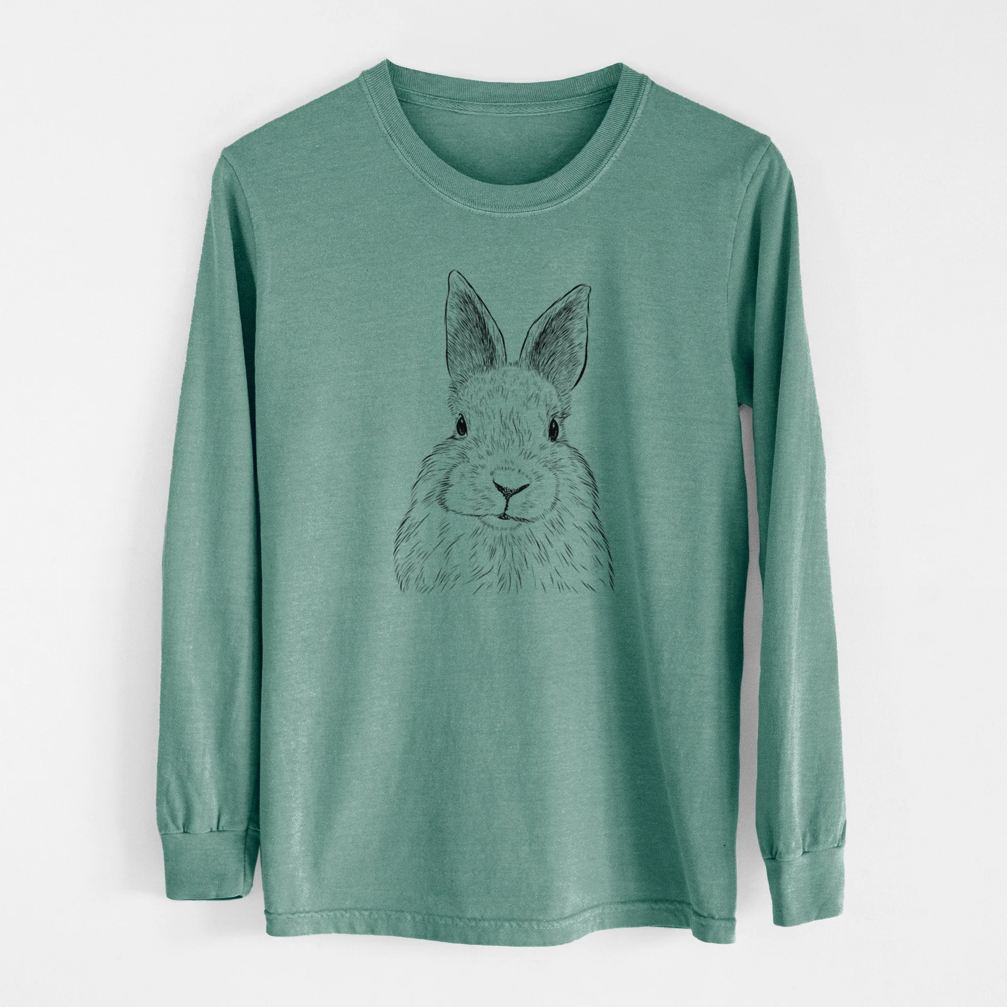 Bare Flower the Rex Rabbit - Men's Heavyweight 100% Cotton Long Sleeve - Image 12