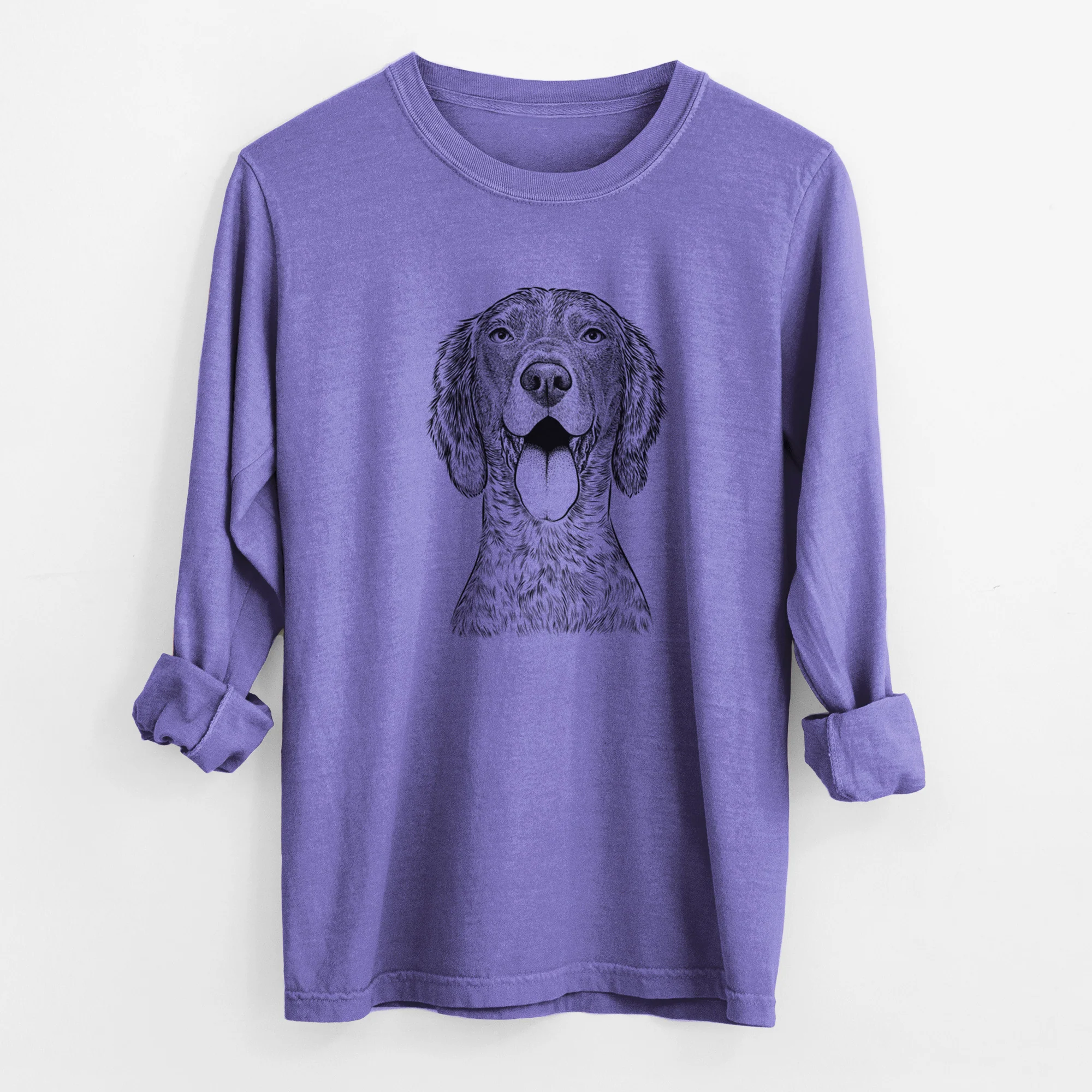 Bare Freddy the English Setter - Men's Heavyweight 100% Cotton Long Sleeve - Image 8