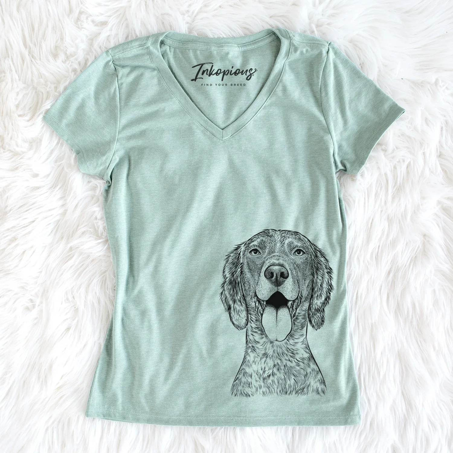 Bare Freddy the English Setter - Women's V-neck Shirt - Image 2