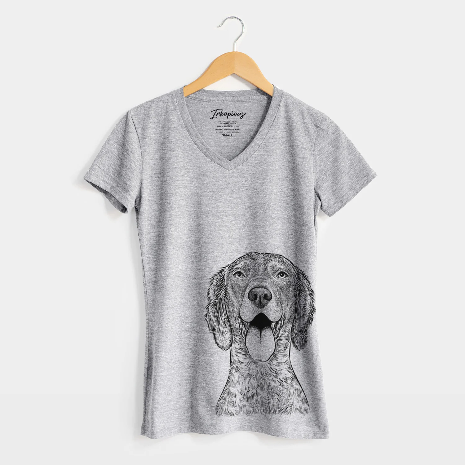Bare Freddy the English Setter - Women's V-neck Shirt - Image 5
