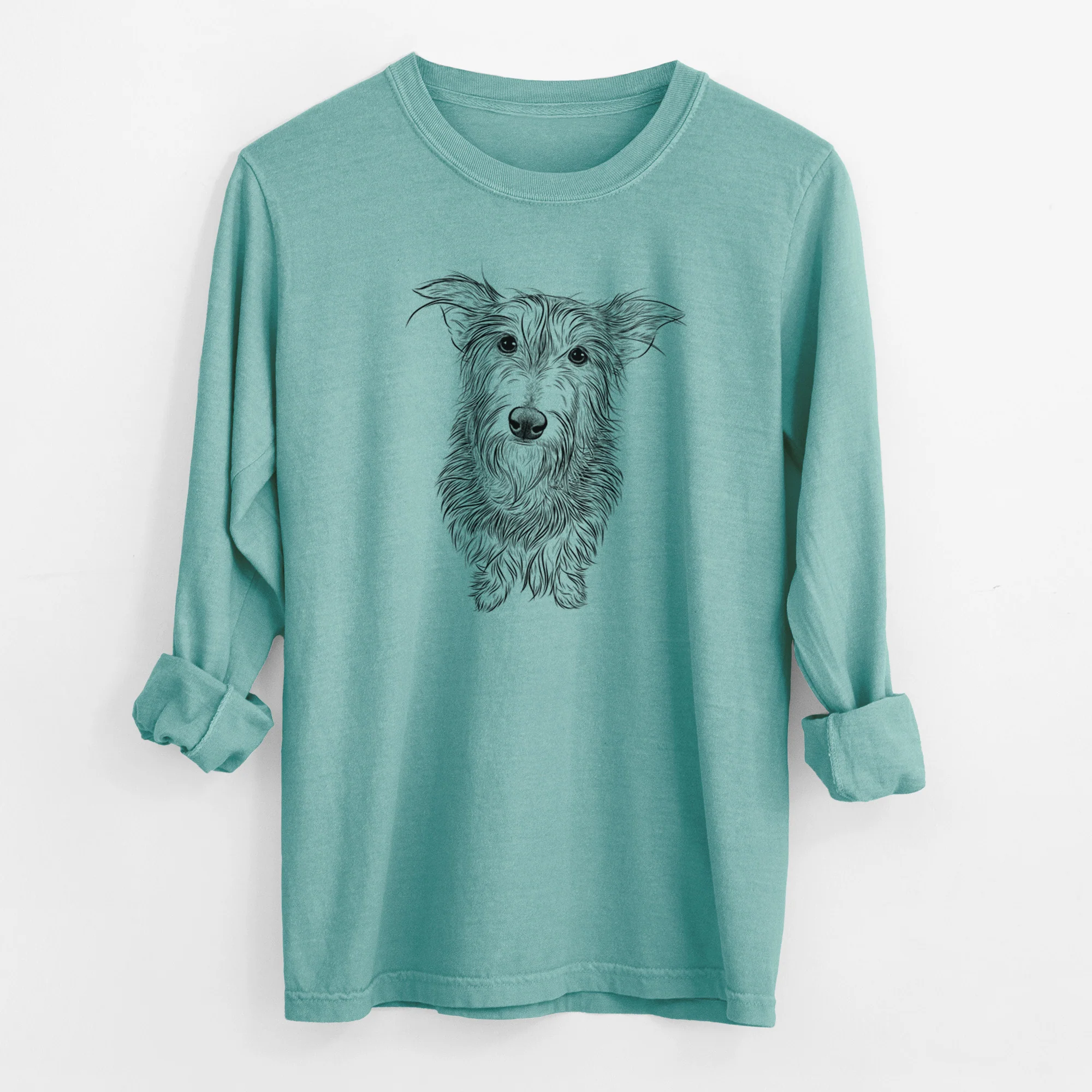 Bare Frida Doggo the Rescue Terrier Mix - Men's Heavyweight 100% Cotton Long Sleeve