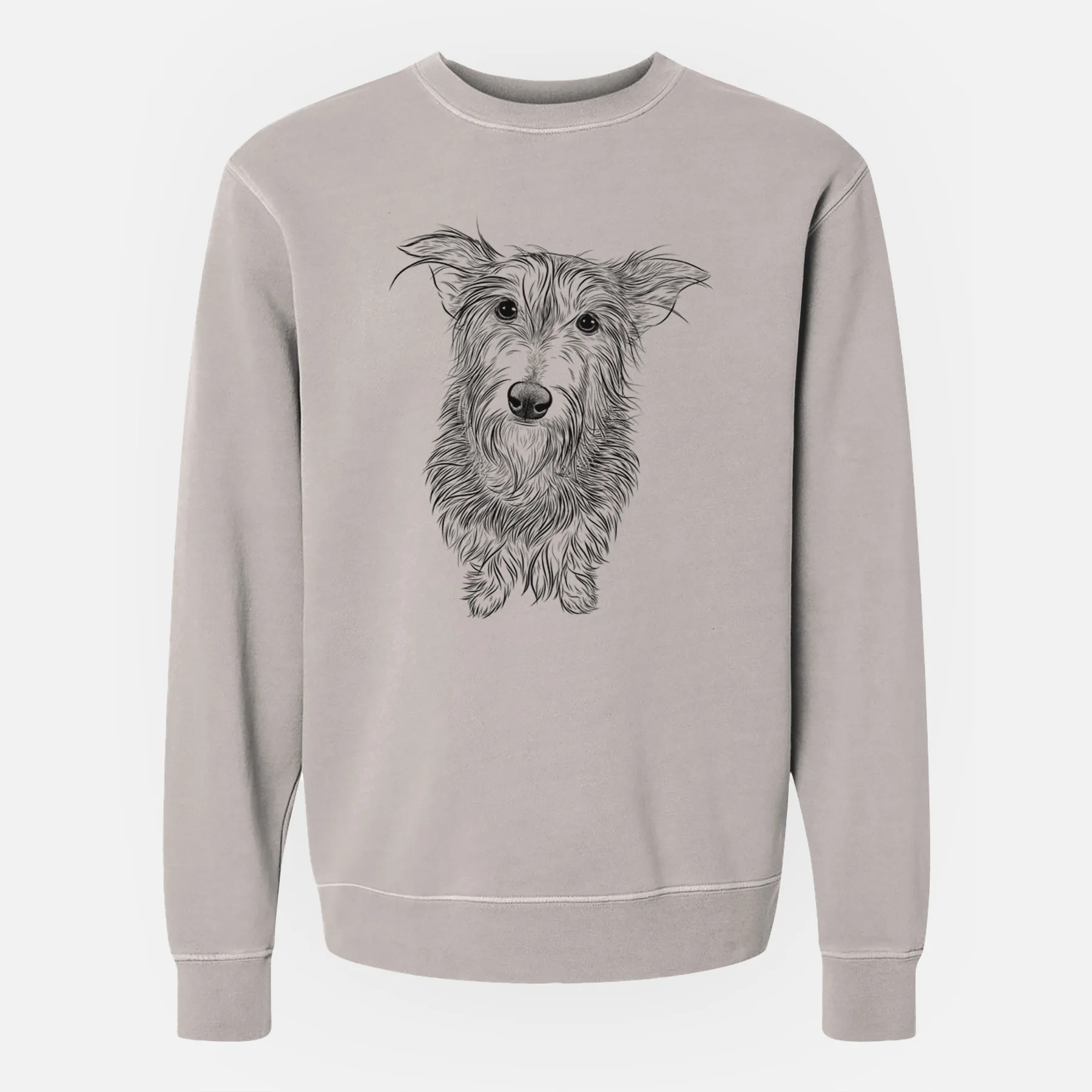 Bare Frida Doggo the Rescue Terrier Mix - Unisex Pigment Dyed Crew Sweatshirt - Image 3