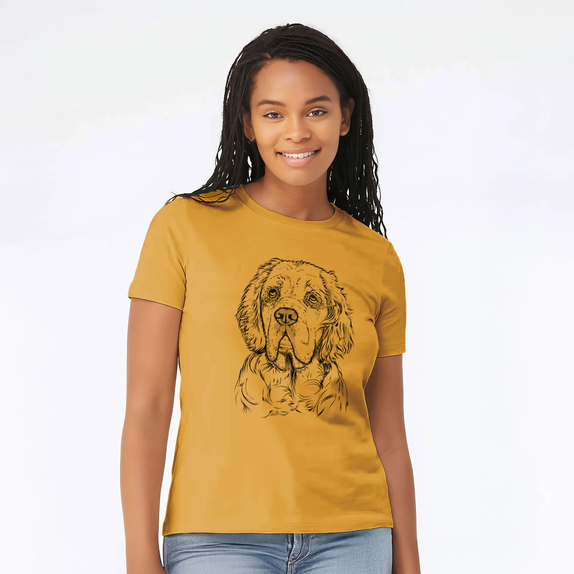 Bare Gary the Clumber Spaniel - Women's Lightweight Relaxed Fit 100% Cotton Crewneck - Image 6