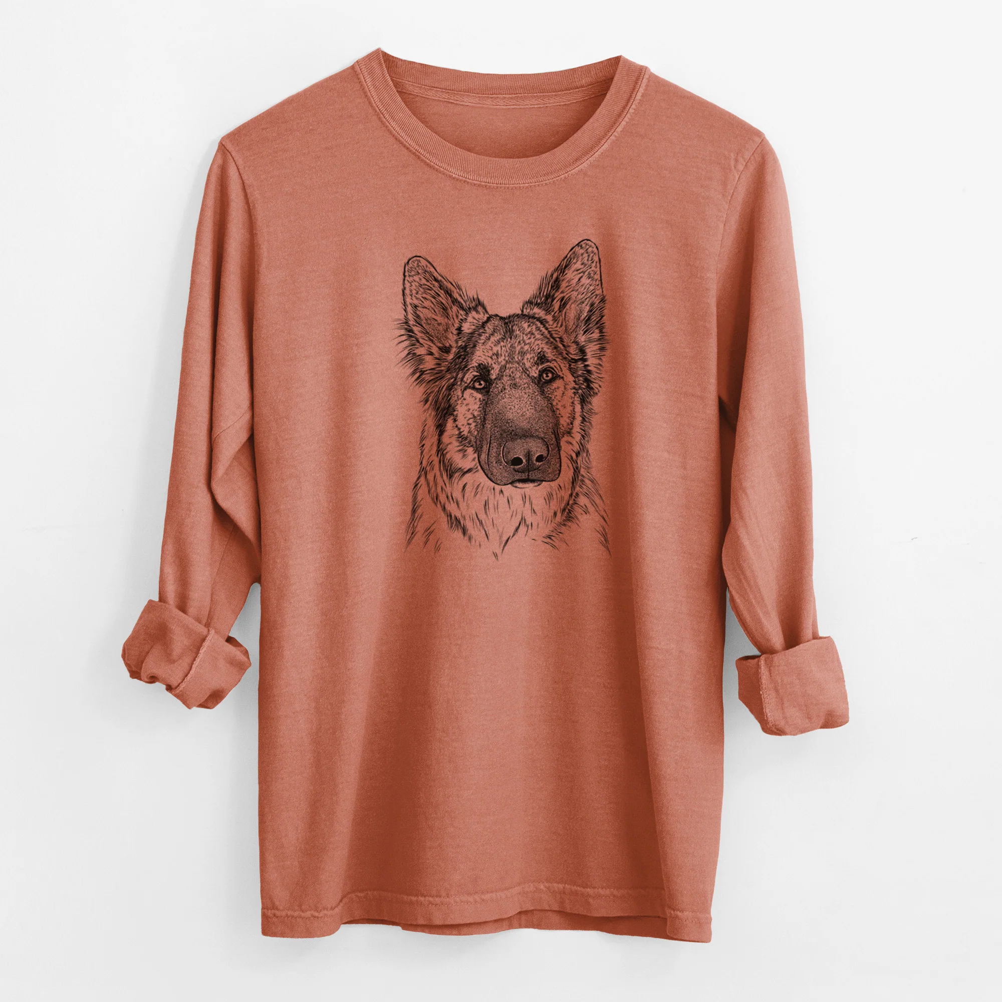 Bare Geddy the Shiloh Shepherd - Men's Heavyweight 100% Cotton Long Sleeve - Image 13