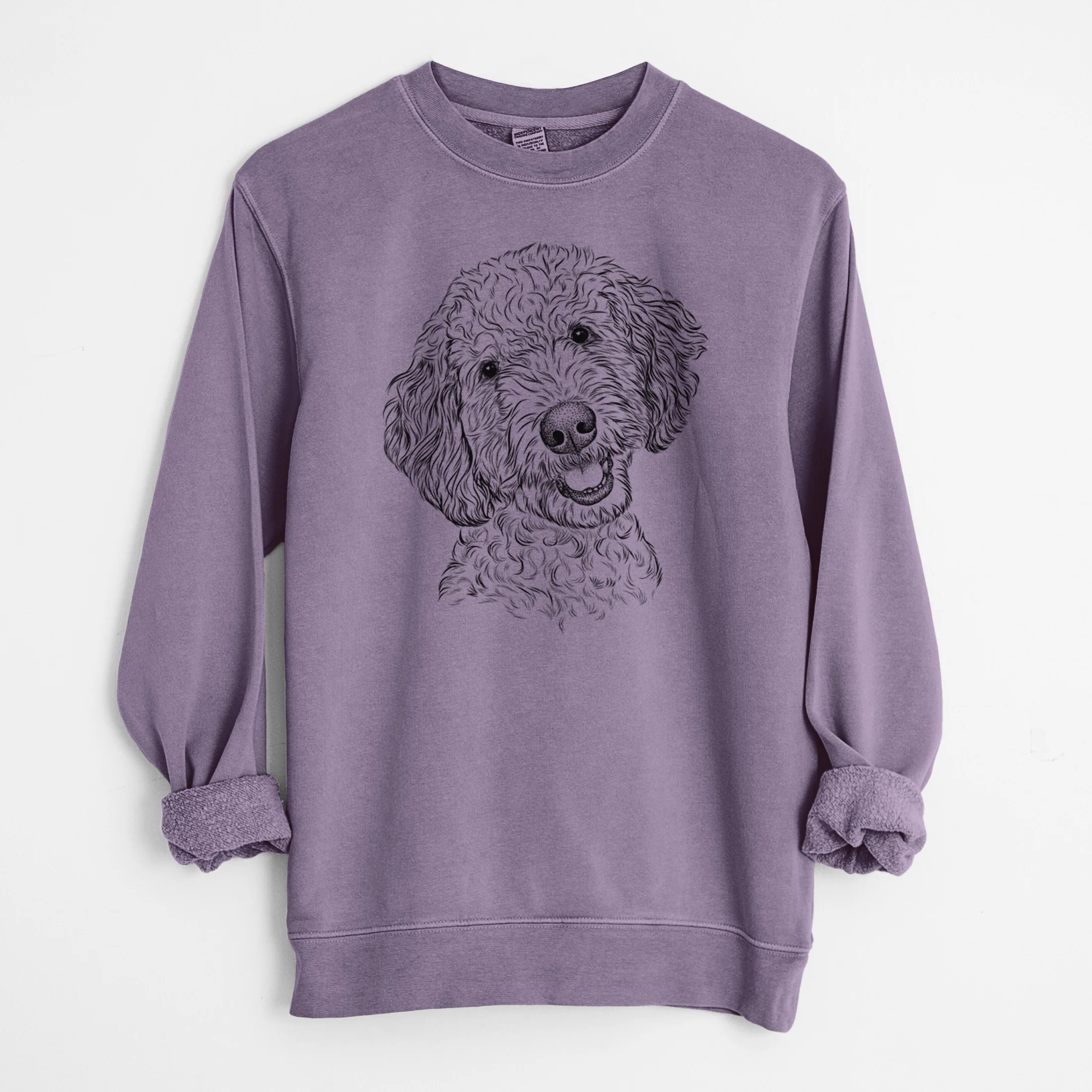 Bare Gizmo the Goldendoodle - Unisex Pigment Dyed Crew Sweatshirt - Image 10