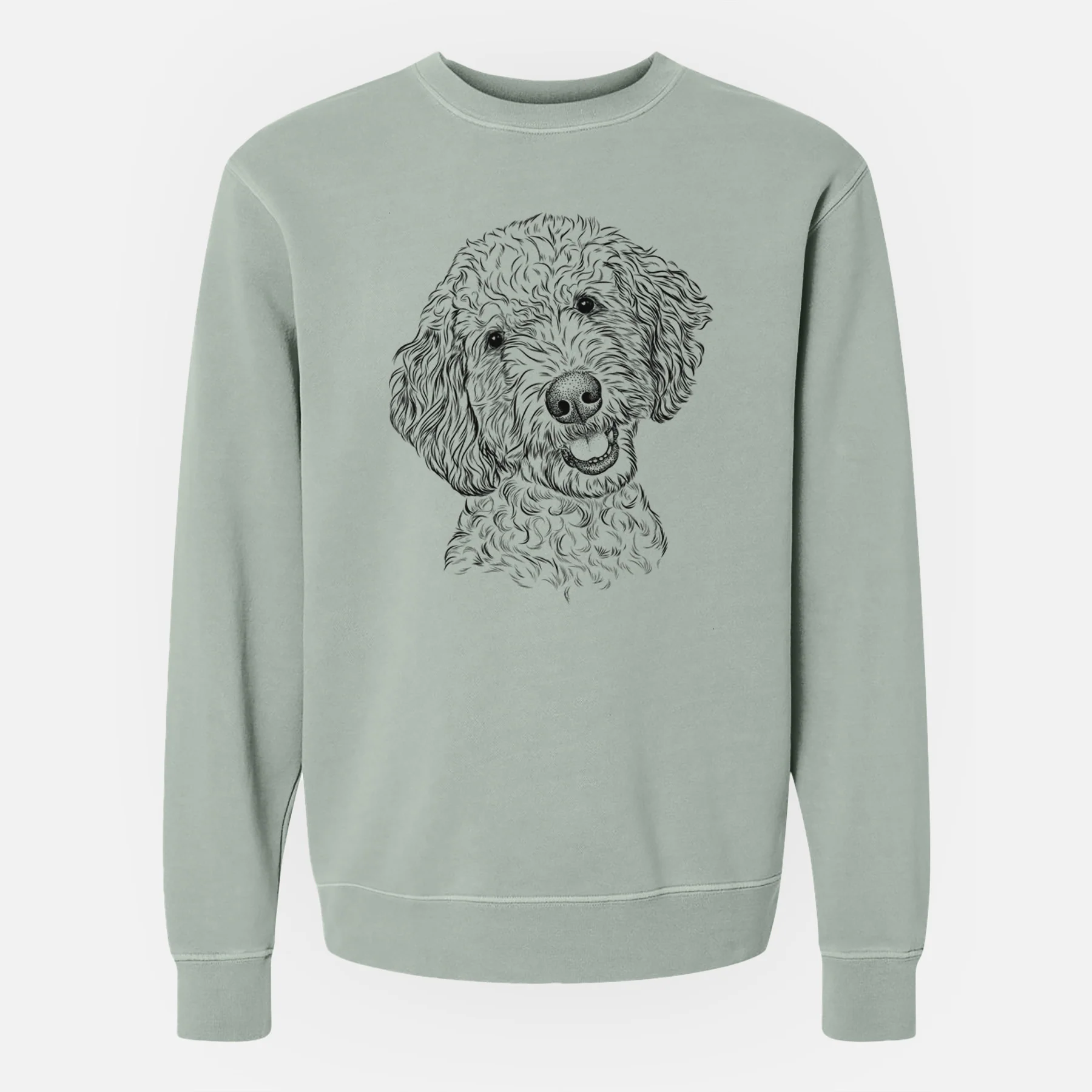 Bare Gizmo the Goldendoodle - Unisex Pigment Dyed Crew Sweatshirt - Image 6
