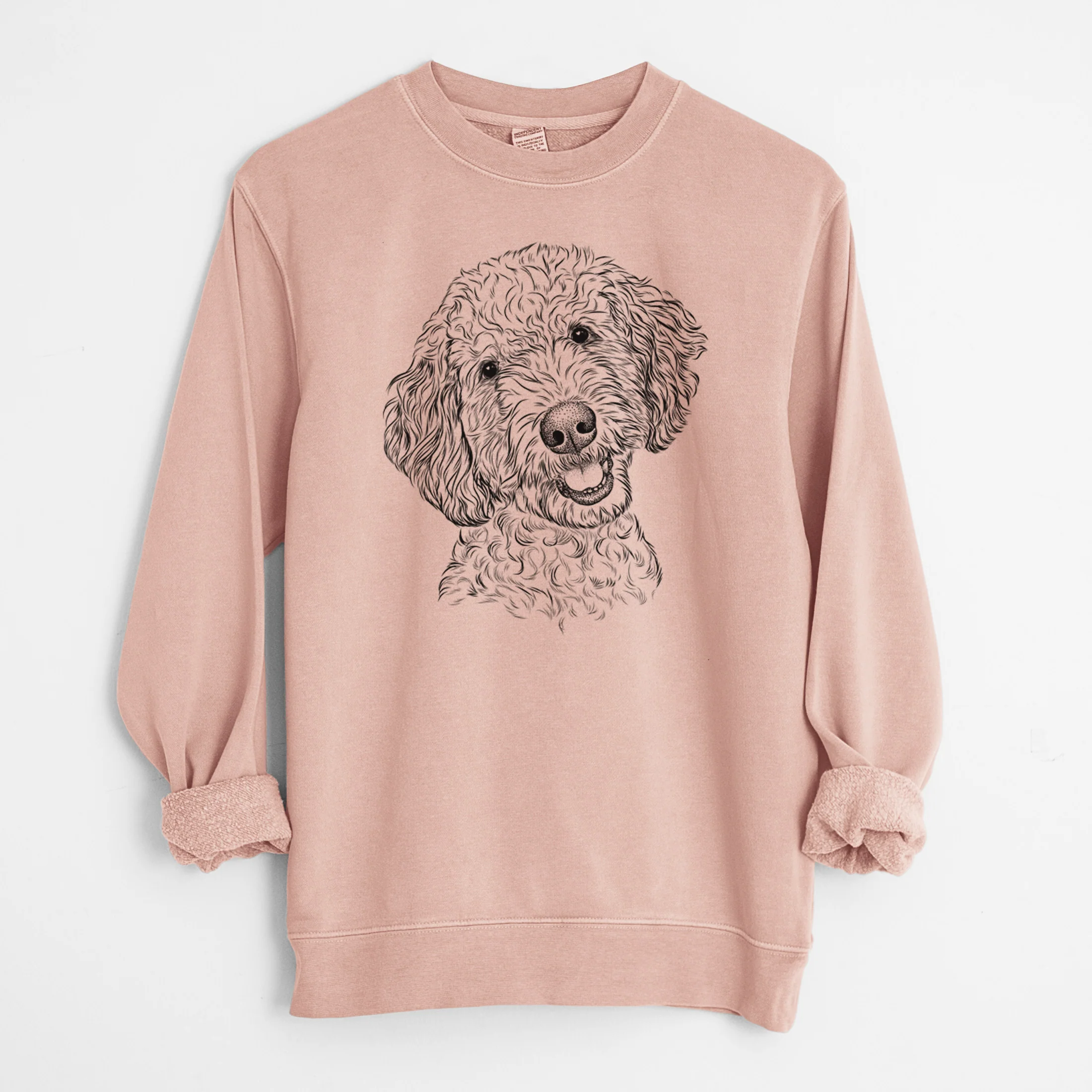Bare Gizmo the Goldendoodle - Unisex Pigment Dyed Crew Sweatshirt - Image 7