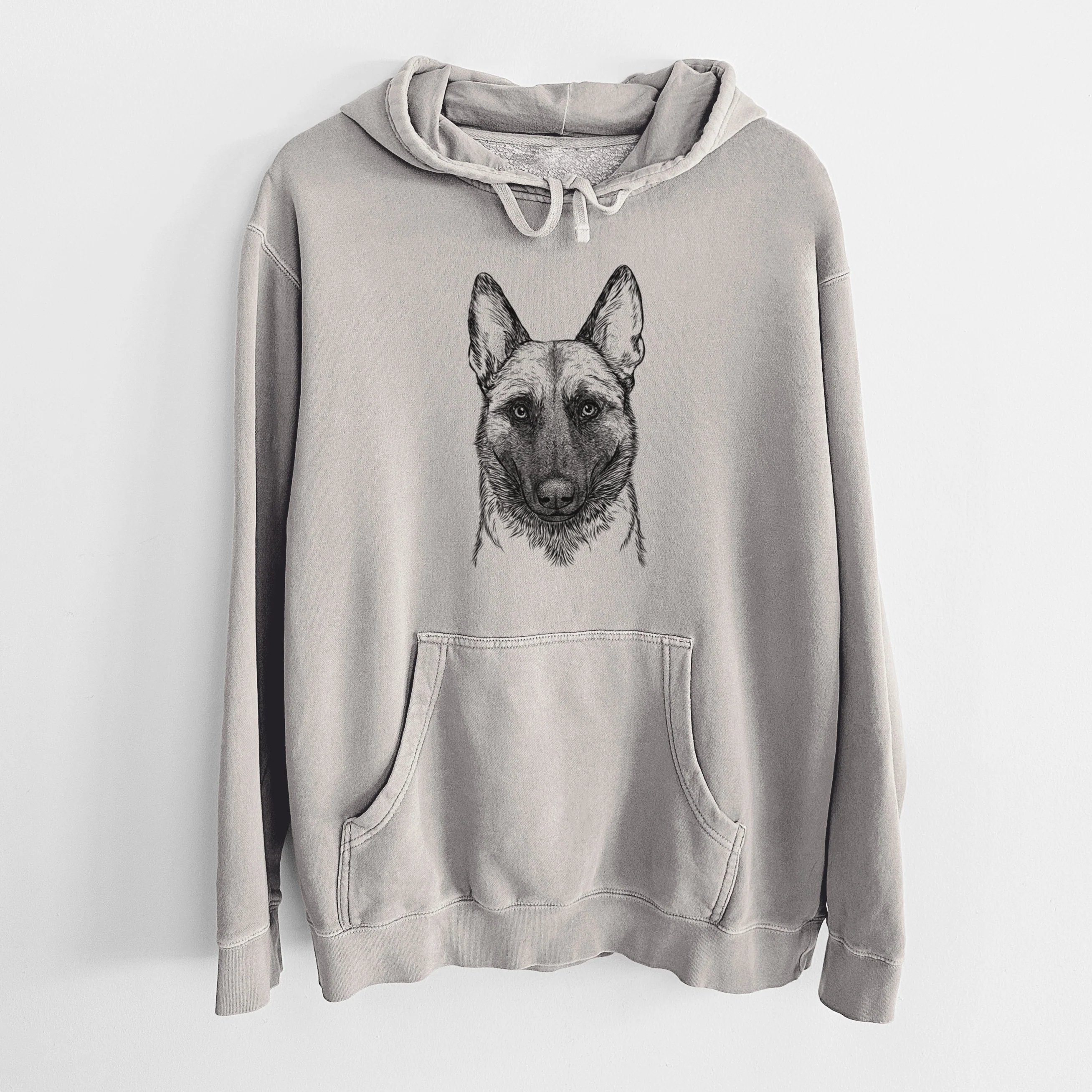 Bare Gunther the Belgian Malinois - Unisex Pigment Dyed Hoodie - Image 5
