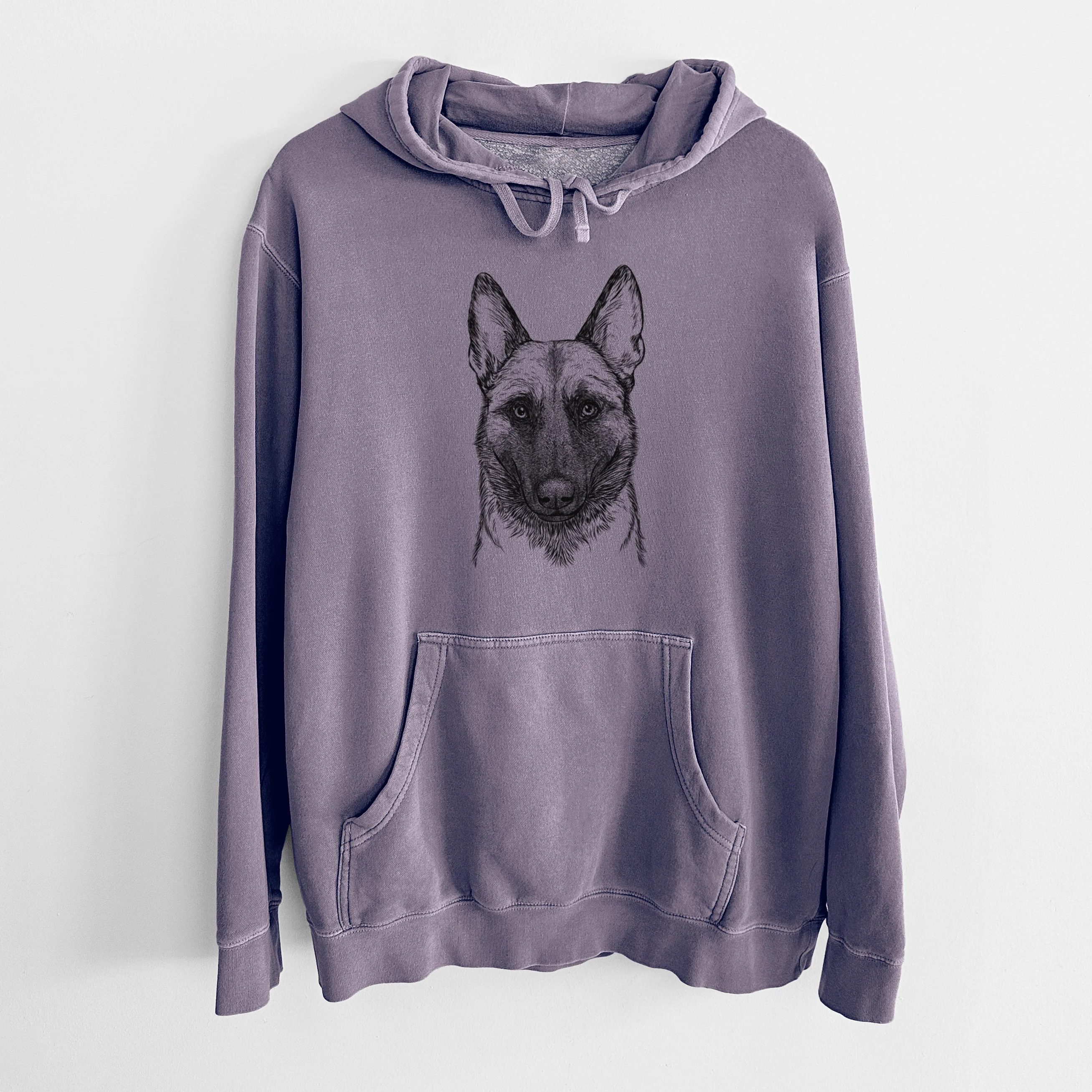 Bare Gunther the Belgian Malinois - Unisex Pigment Dyed Hoodie - Image 9