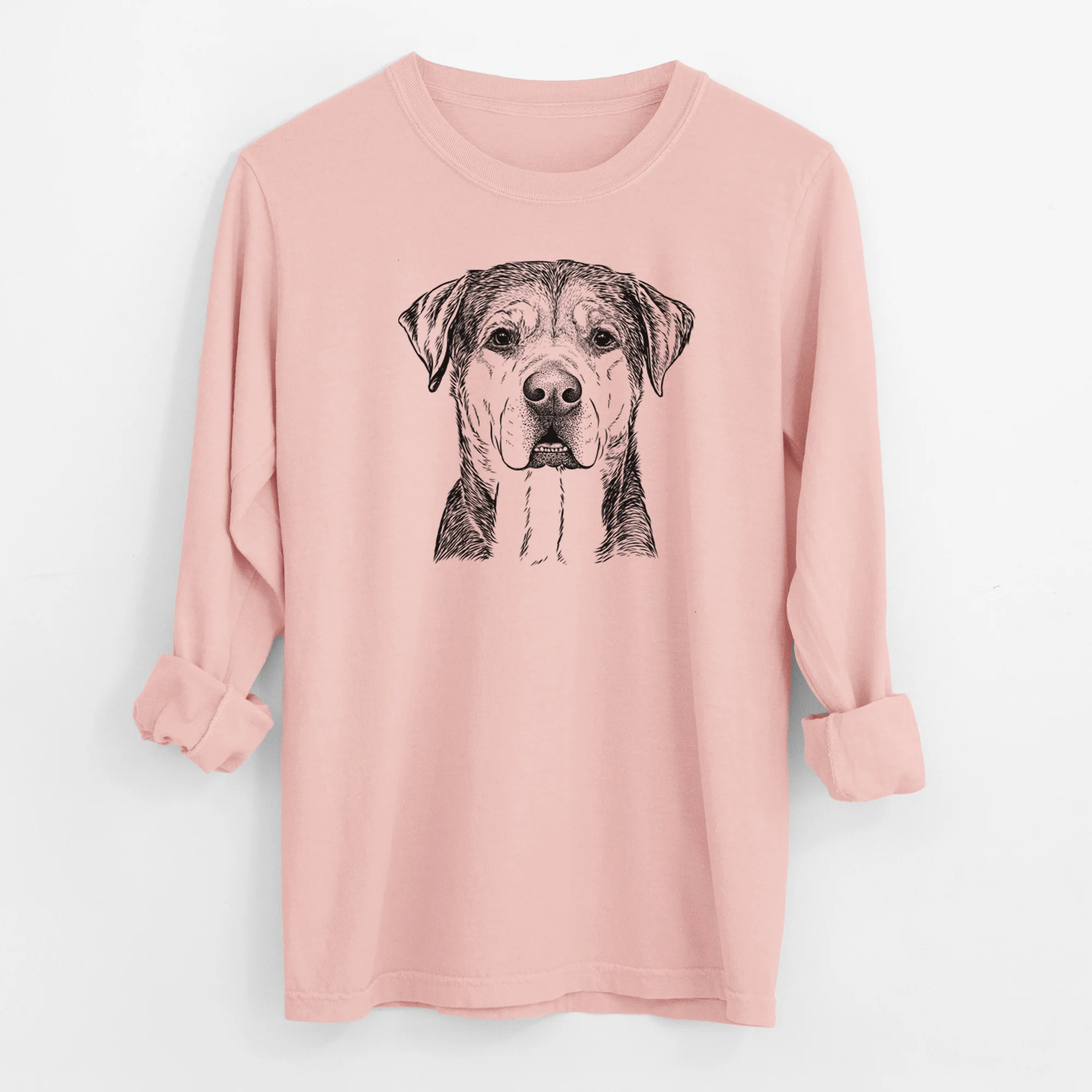 Bare Gus the Rottweiler Mix - Men's Heavyweight 100% Cotton Long Sleeve - Image 11