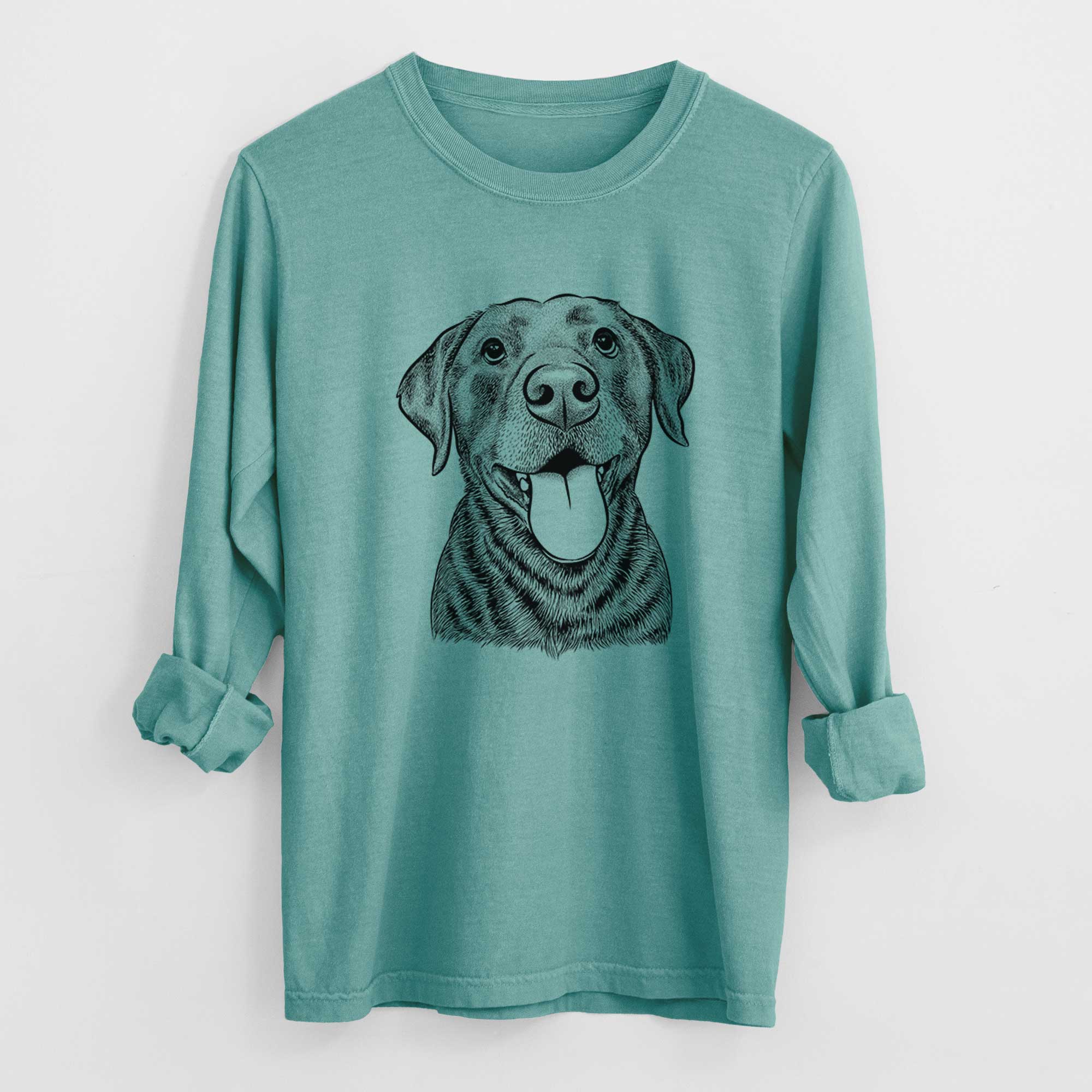 Bare Gwen the Labrador Retriever - Men's Heavyweight 100% Cotton Long Sleeve