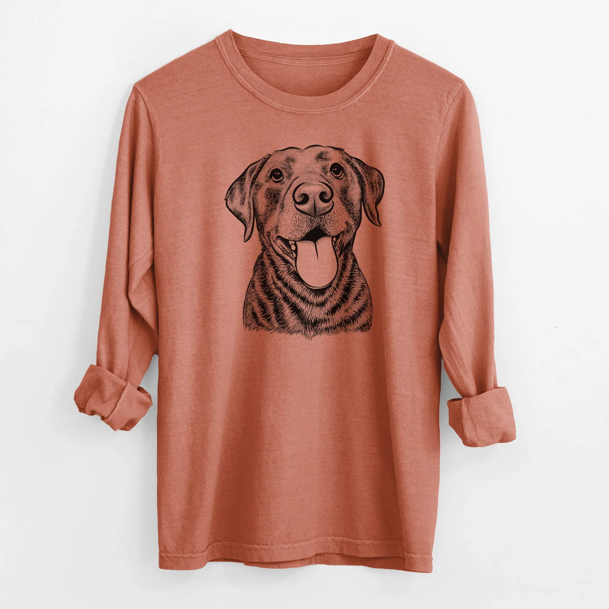 Bare Gwen the Labrador Retriever - Men's Heavyweight 100% Cotton Long Sleeve - Image 13