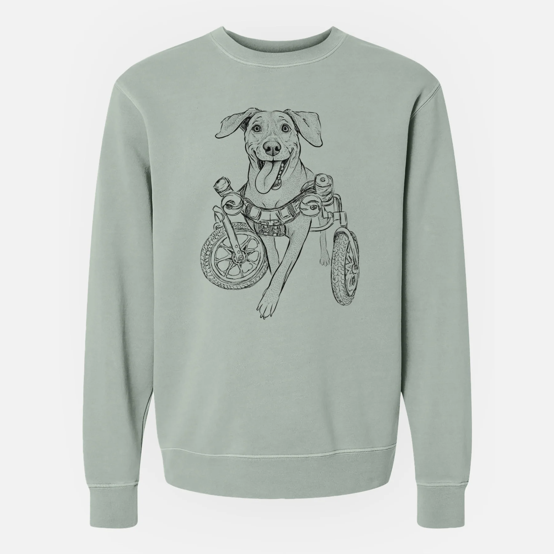 Bare Hannah the Pitbull Mix - Unisex Pigment Dyed Crew Sweatshirt - Image 6