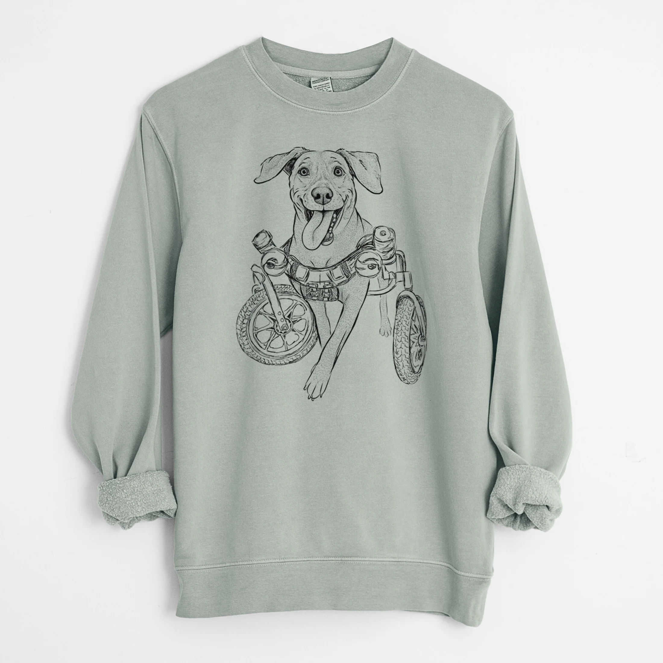 Bare Hannah the Pitbull Mix - Unisex Pigment Dyed Crew Sweatshirt - Image 8