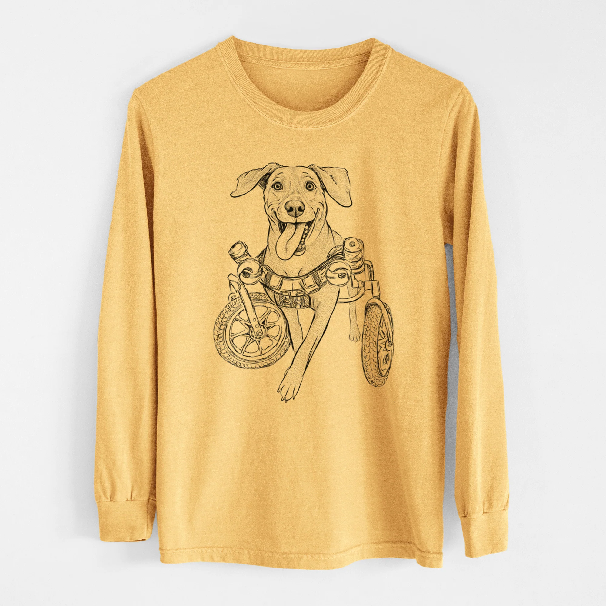Bare Hannah the Pitbull Mix - Heavyweight 100% Cotton Long Sleeve - Image 6