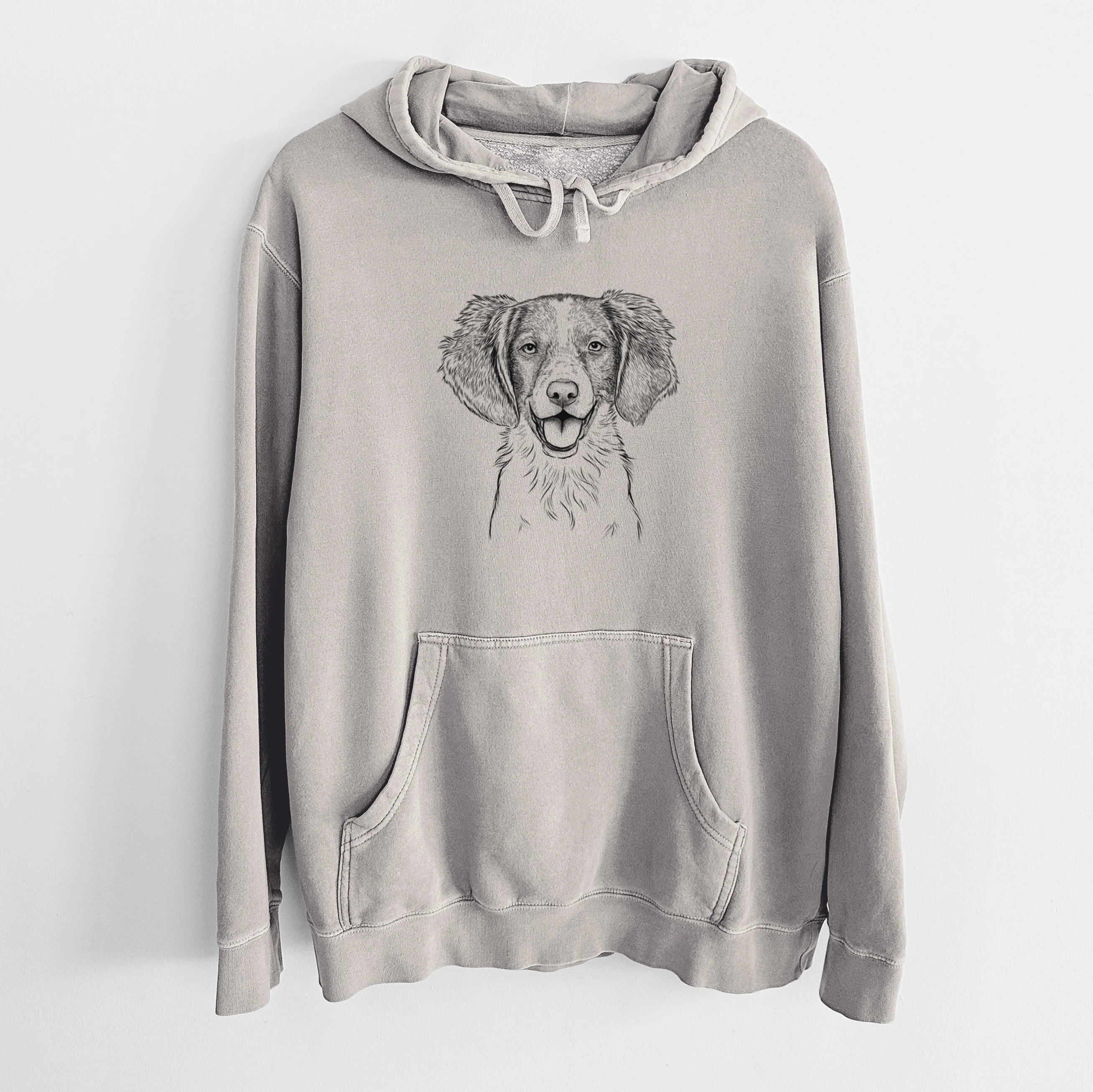 Bare Happy Holly the Brittany Spaniel - Unisex Pigment Dyed Hoodie - Image 5