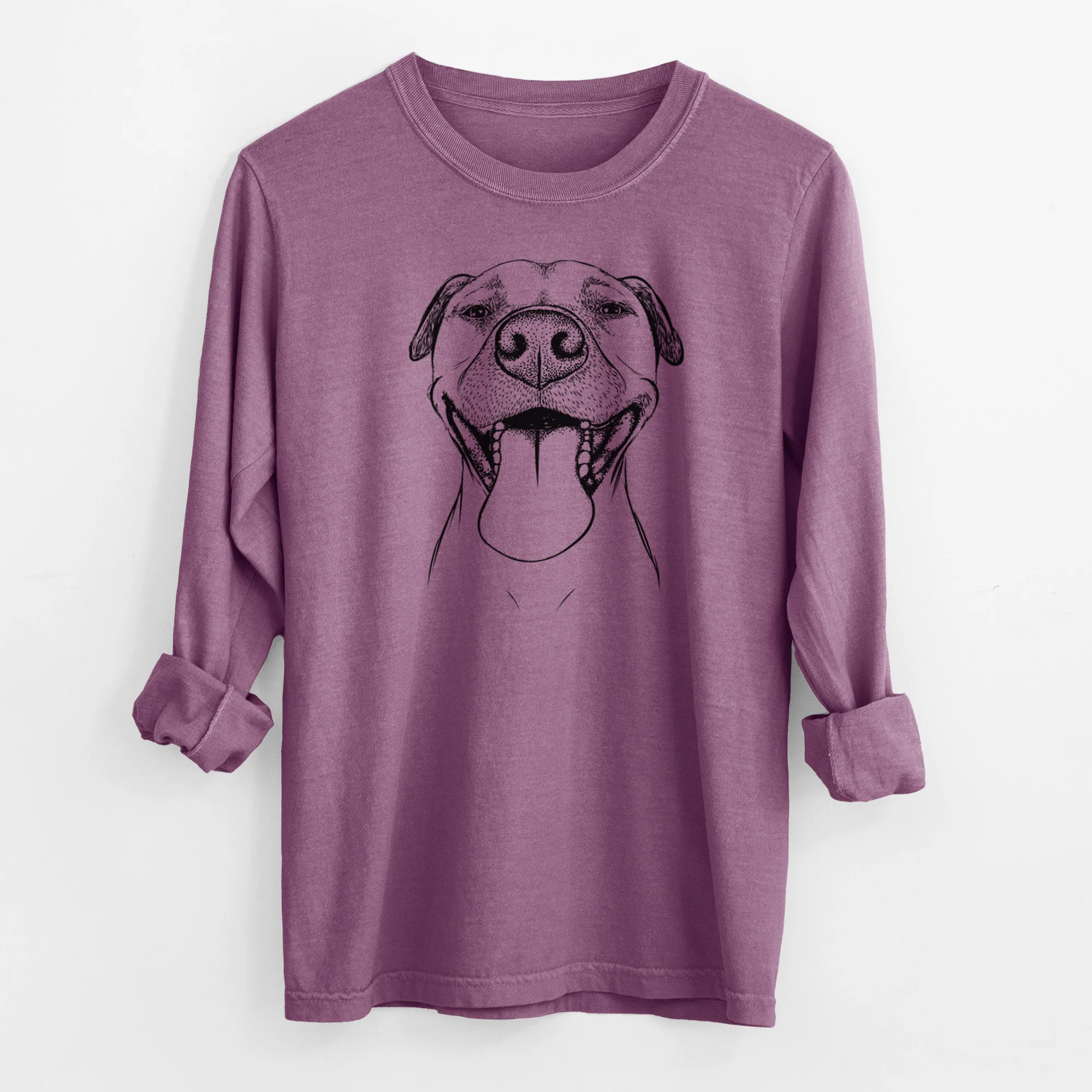 Bare Jack the Happy Mixed Breed - Men's Heavyweight 100% Cotton Long Sleeve - Image 9