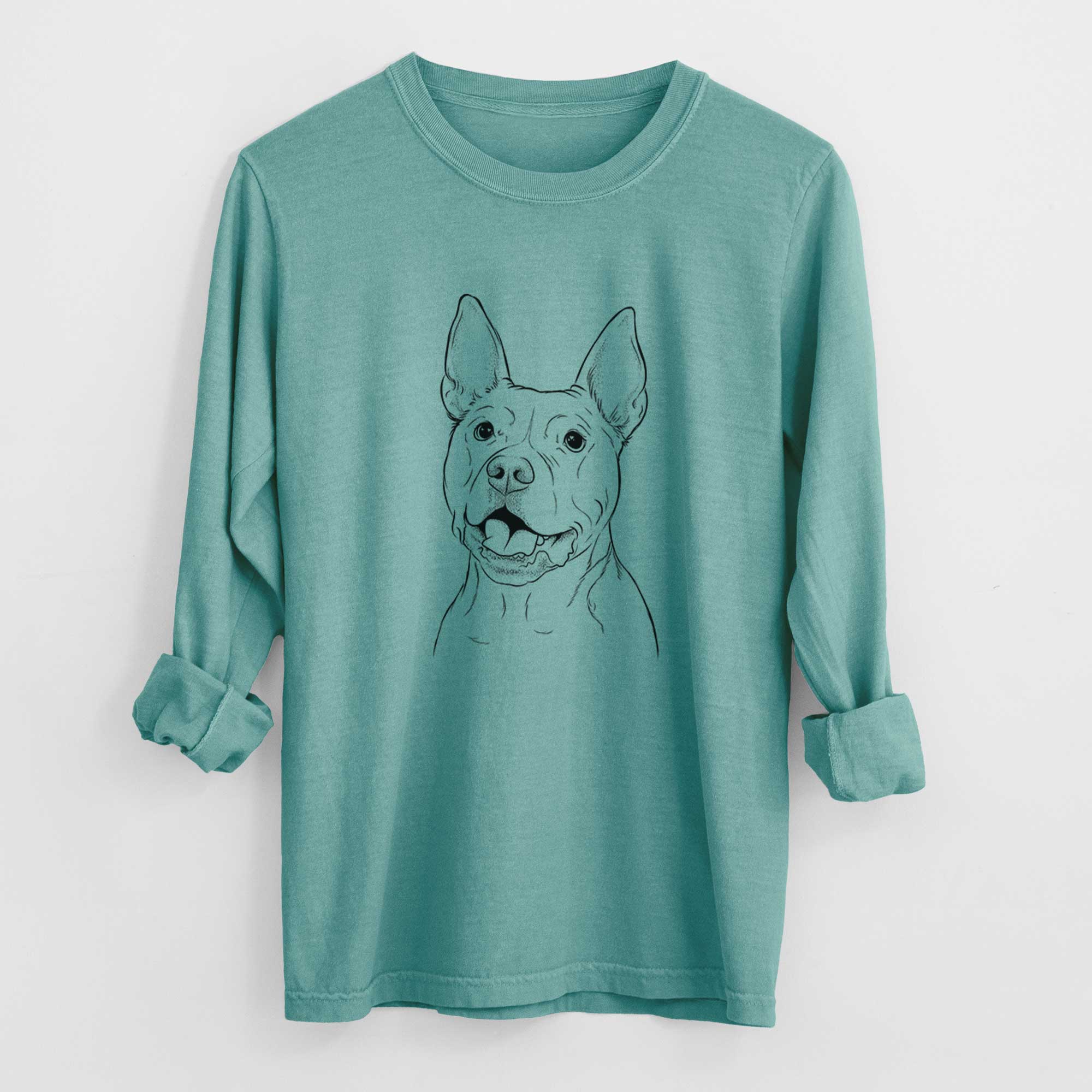 Bare Harley the Pitbull - Men's Heavyweight 100% Cotton Long Sleeve