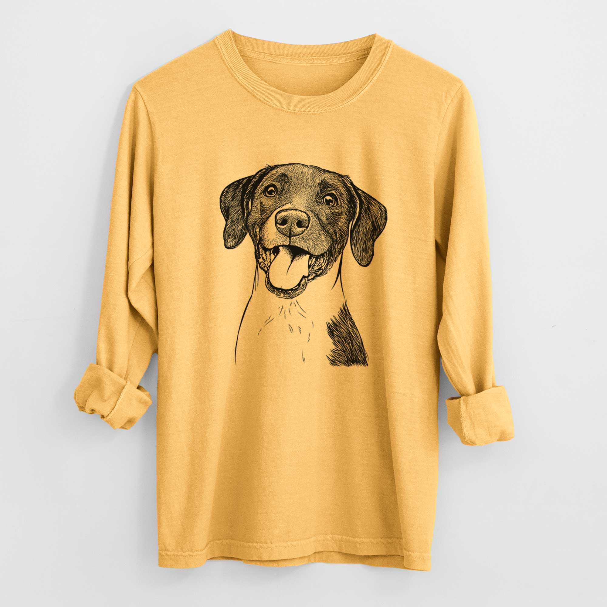 Bare Harper the Mixed Breed - Men's Heavyweight 100% Cotton Long Sleeve - Image 3