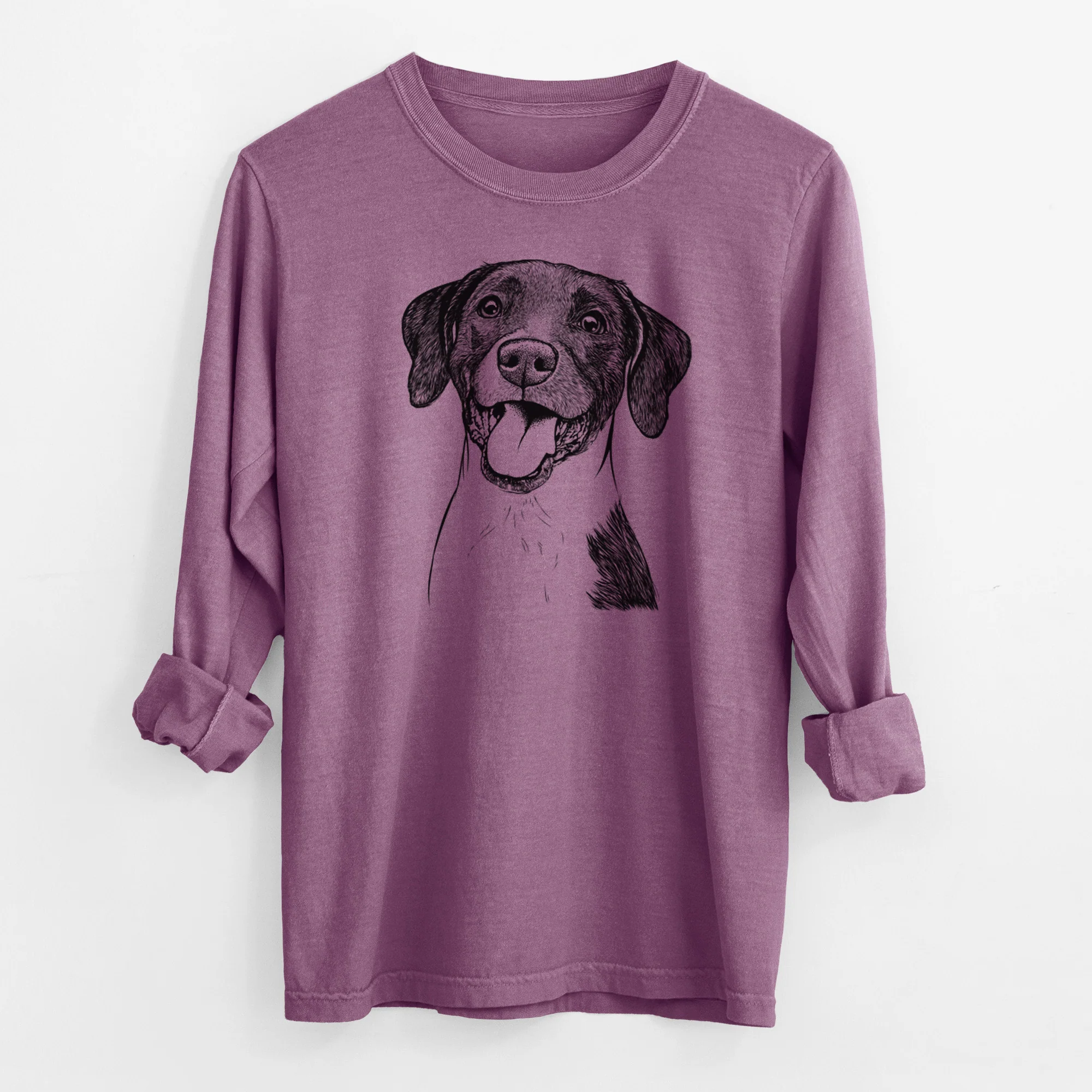 Bare Harper the Mixed Breed - Men's Heavyweight 100% Cotton Long Sleeve - Image 9