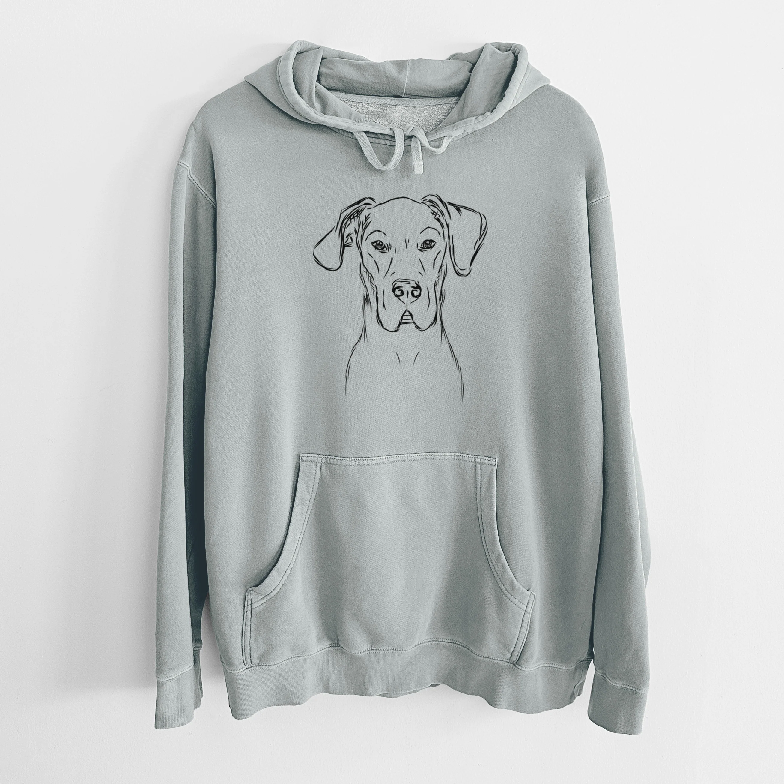 Bare Harvey the Great Dane - Unisex Pigment Dyed Hoodie - Image 8