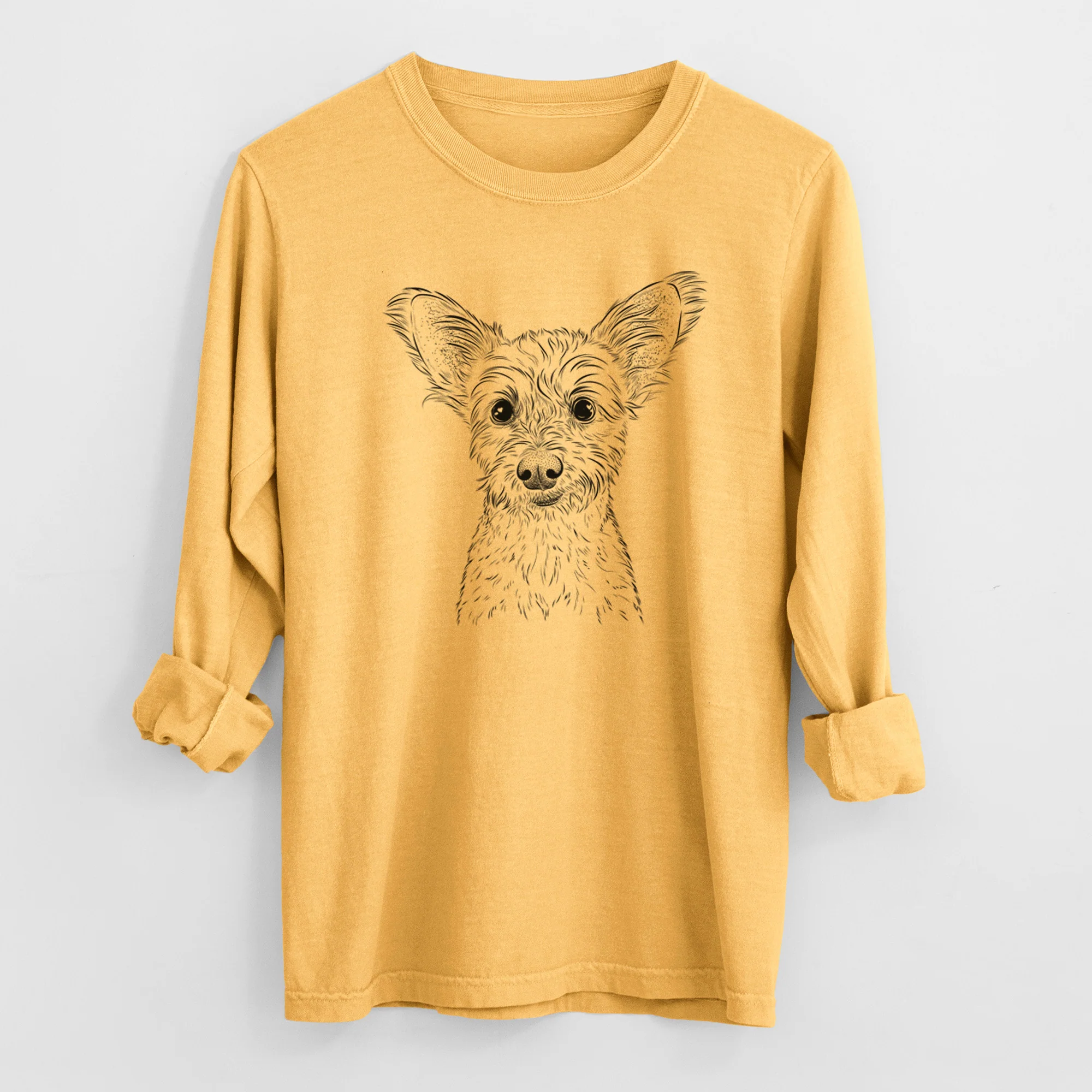 Bare Heidi the Schnauzer Mix - Heavyweight 100% Cotton Long Sleeve - Image 2