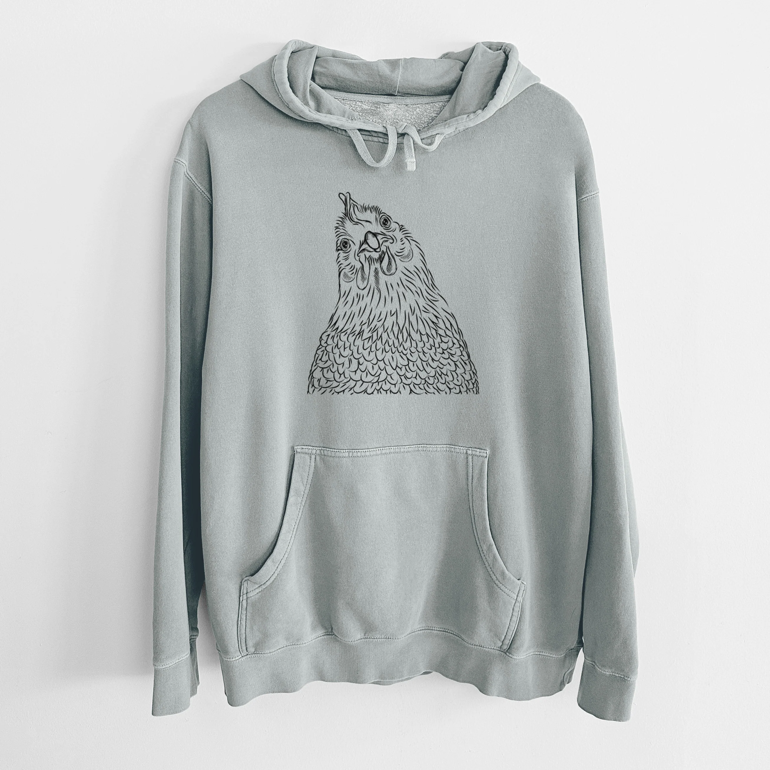 Bare Henrietta the Chicken - Unisex Pigment Dyed Hoodie - Image 8