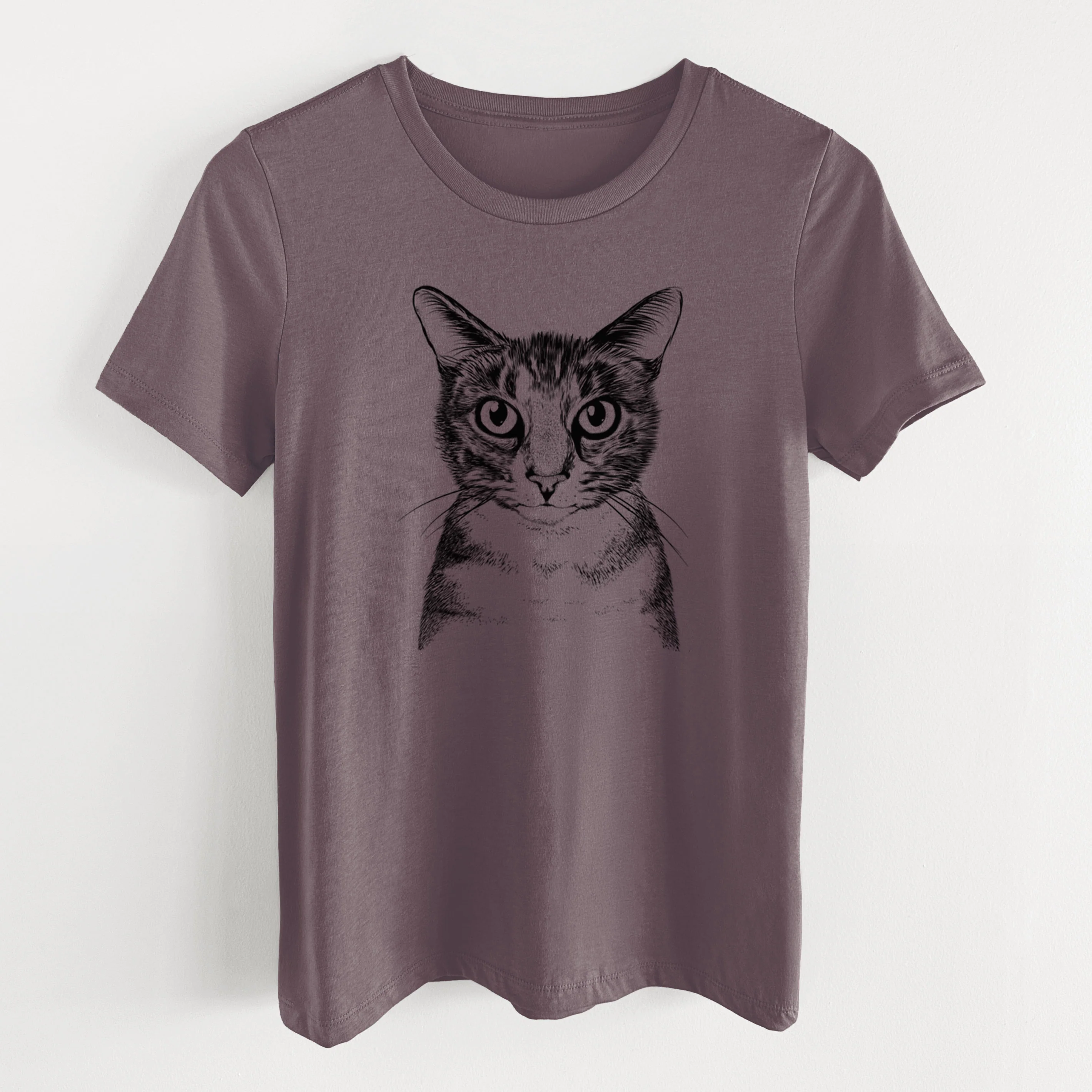 Bare Hobbes the Tabby Cat - Women's Lightweight Relaxed Fit 100% Cotton Crewneck - Image 7