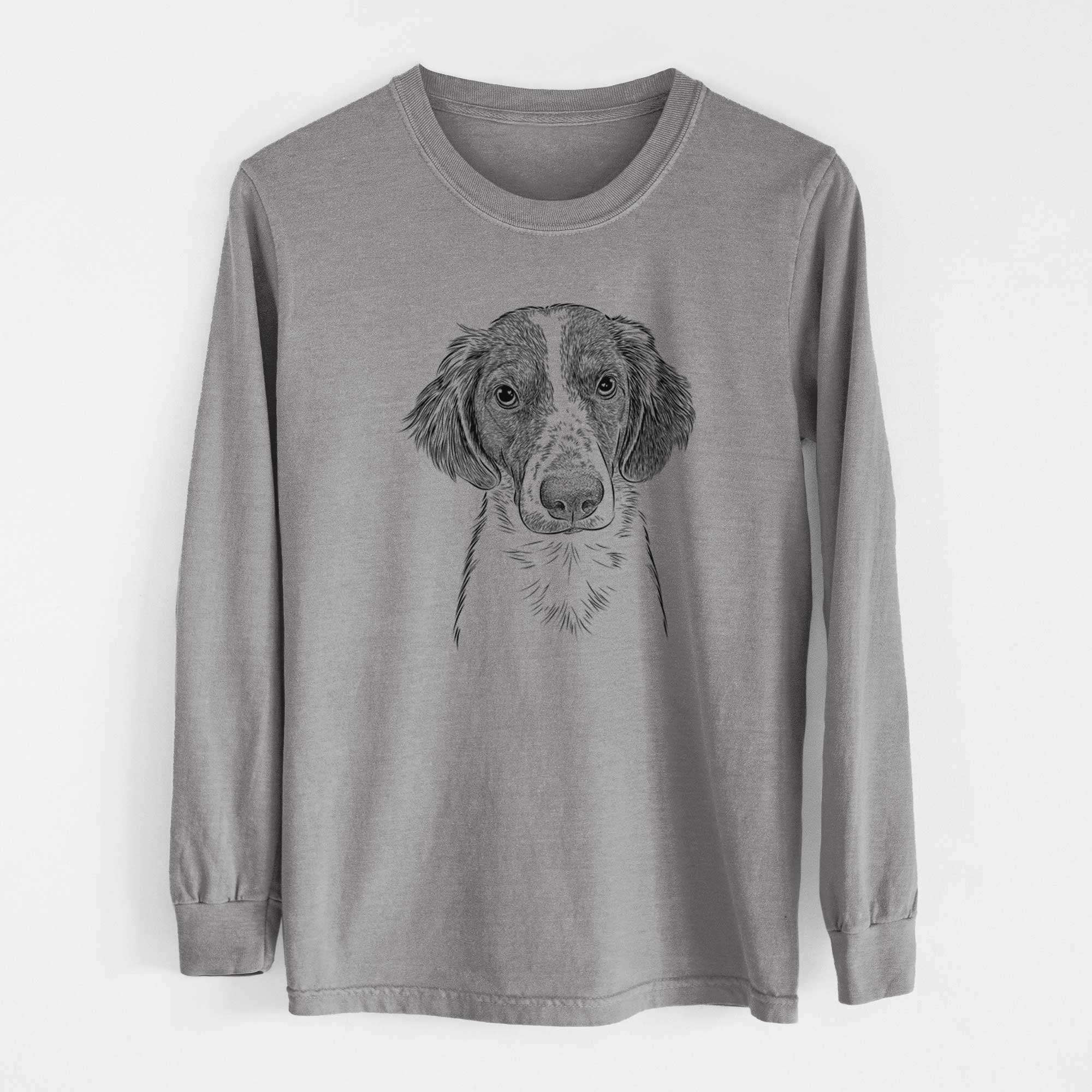 Bare Holly the Brittany Spaniel - Men's Heavyweight 100% Cotton Long Sleeve - Image 7