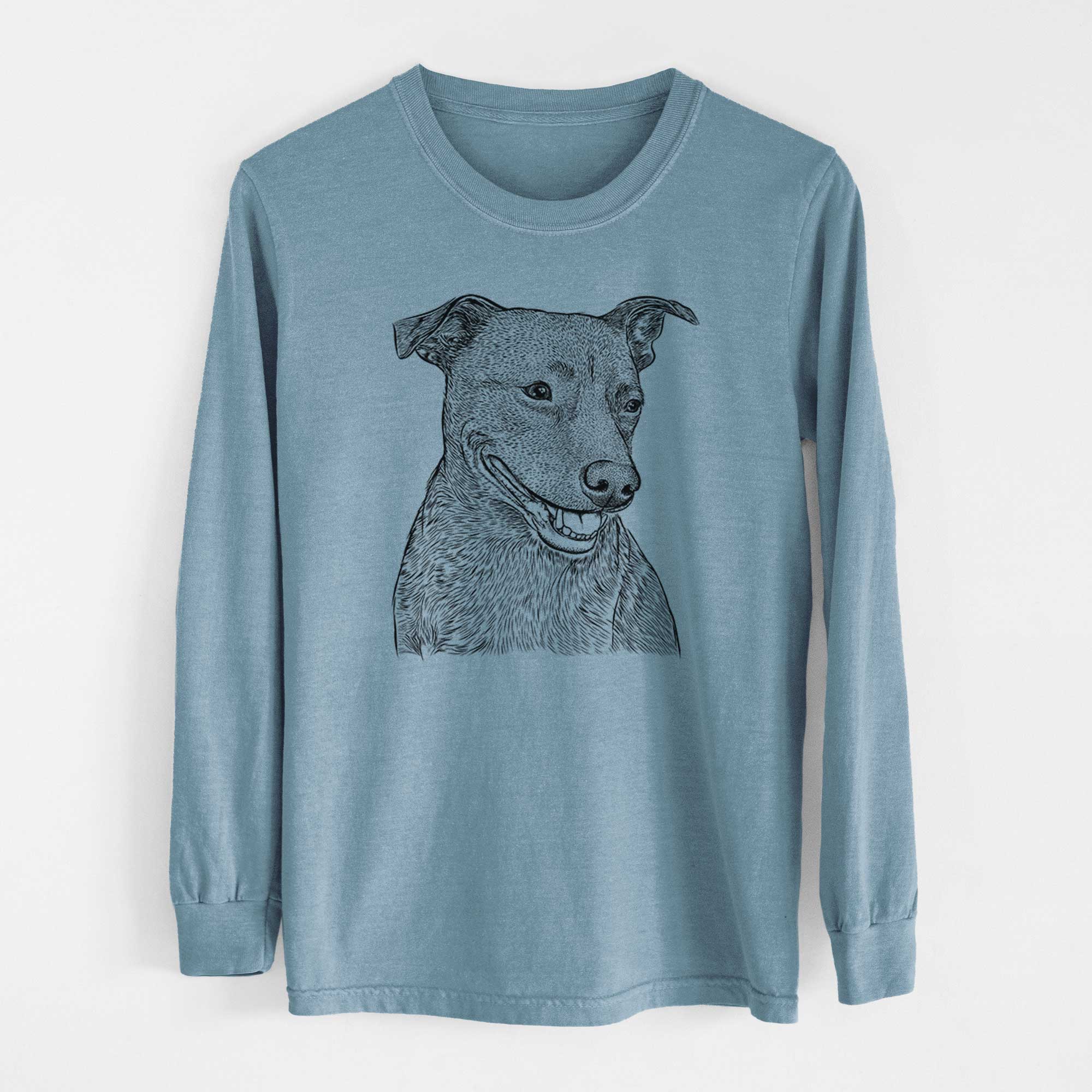 Bare Honey the Lab Pit Mix - Men's Heavyweight 100% Cotton Long Sleeve - Image 8