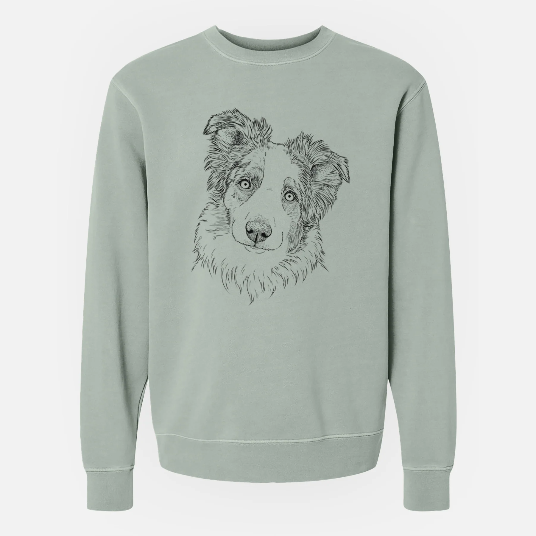 Bare HoneyBee the Miniature Australian Shepherd - Unisex Pigment Dyed Crew Sweatshirt - Image 5