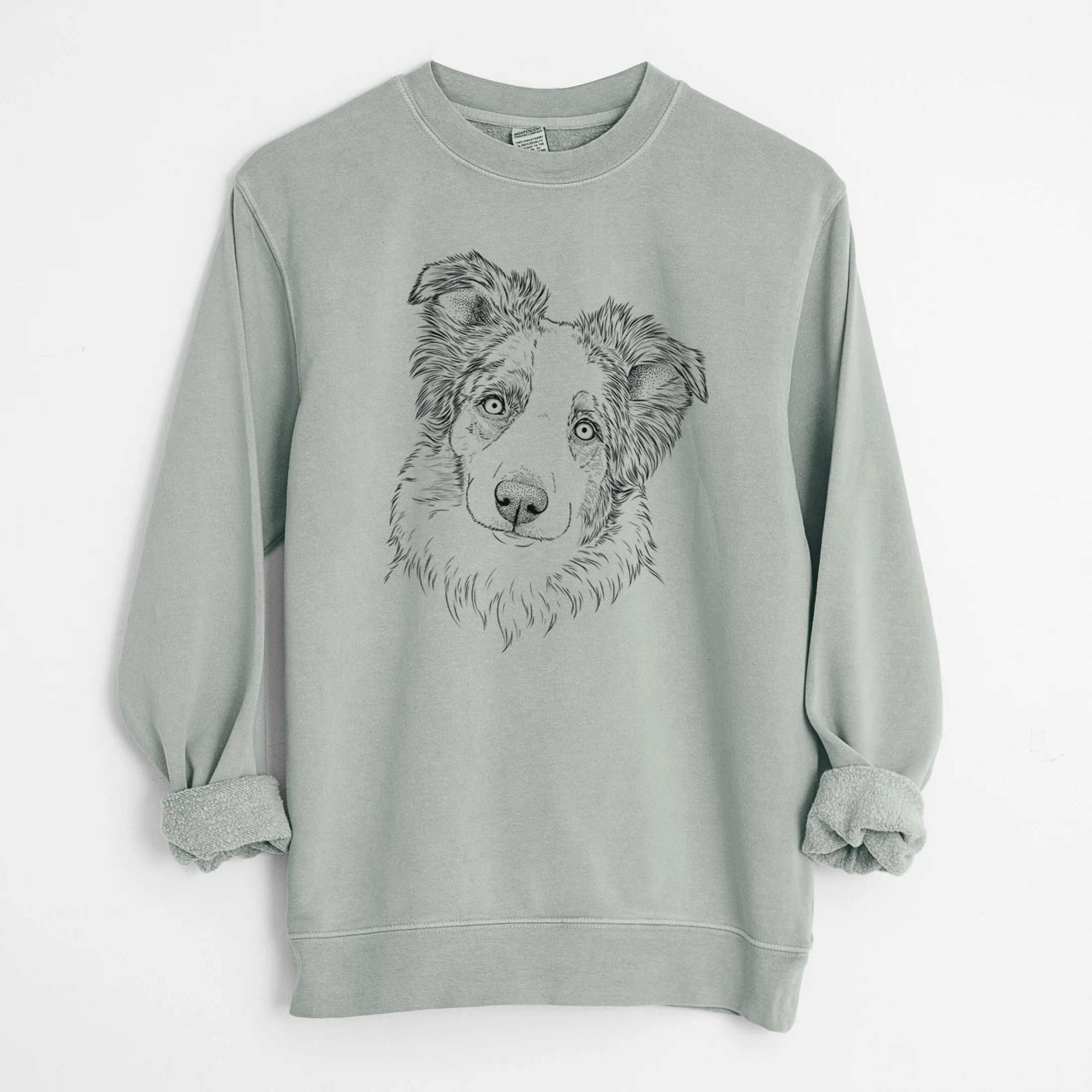 Bare HoneyBee the Miniature Australian Shepherd - Unisex Pigment Dyed Crew Sweatshirt - Image 7