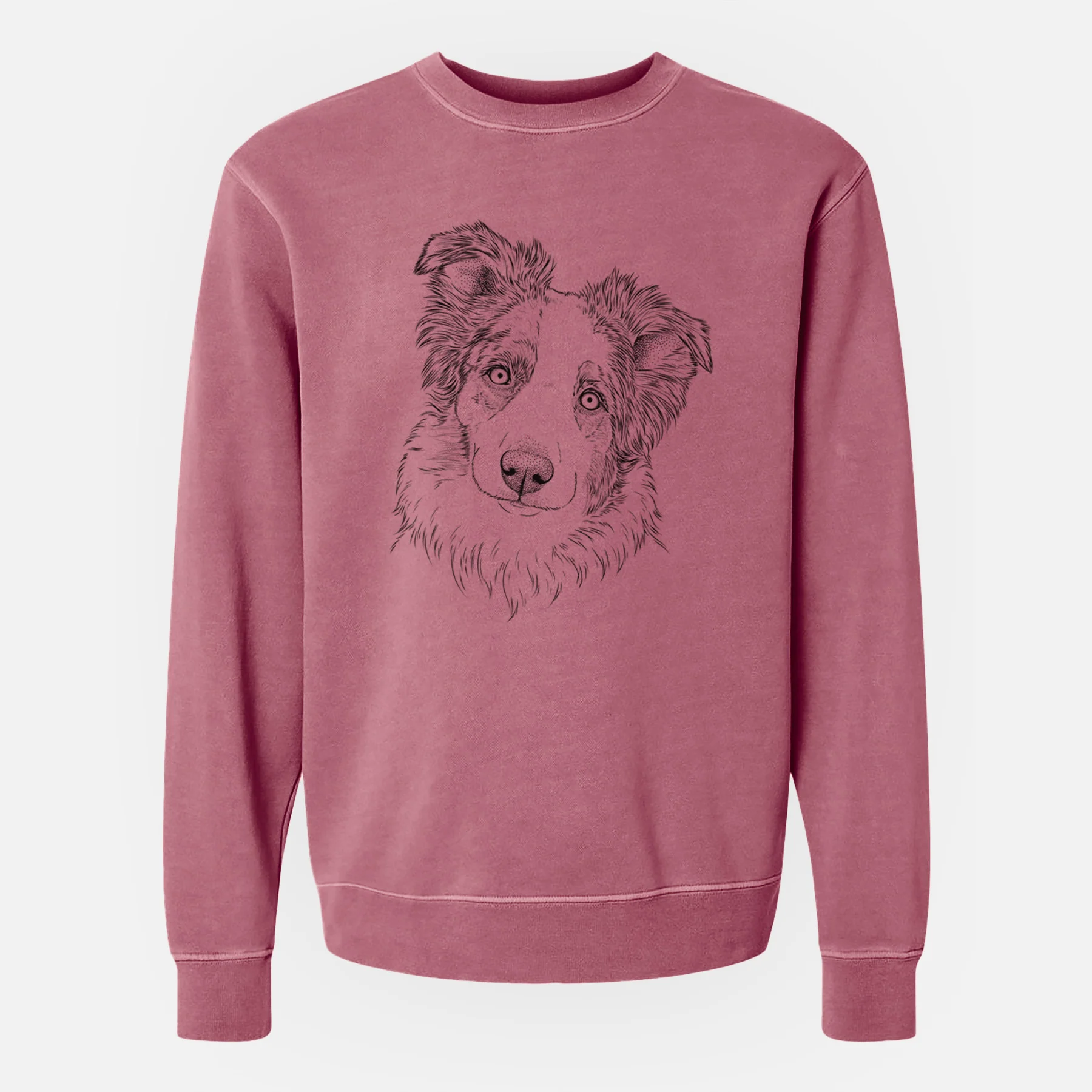 Bare HoneyBee the Miniature Australian Shepherd - Unisex Pigment Dyed Crew Sweatshirt - Image 8