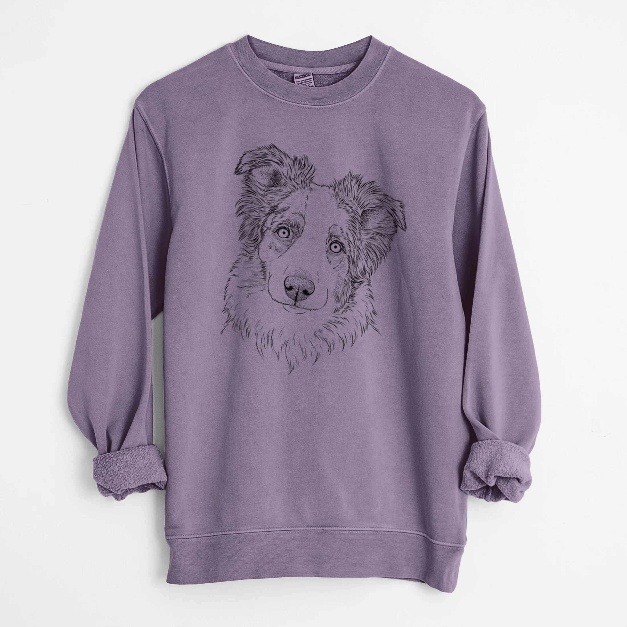 Bare HoneyBee the Miniature Australian Shepherd - Unisex Pigment Dyed Crew Sweatshirt - Image 9