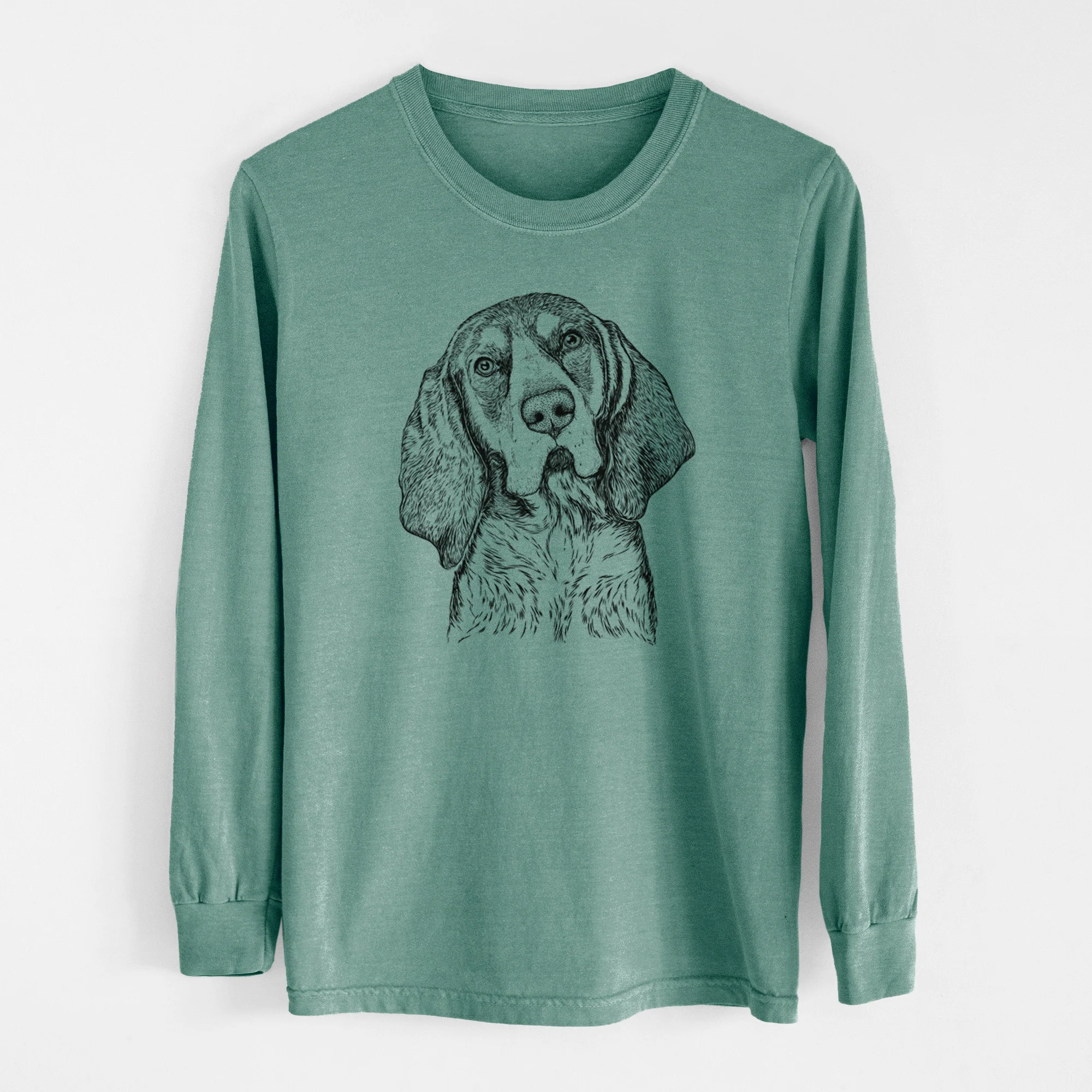Bare Huck the Bluetick Coonhound - Men's Heavyweight 100% Cotton Long Sleeve - Image 12