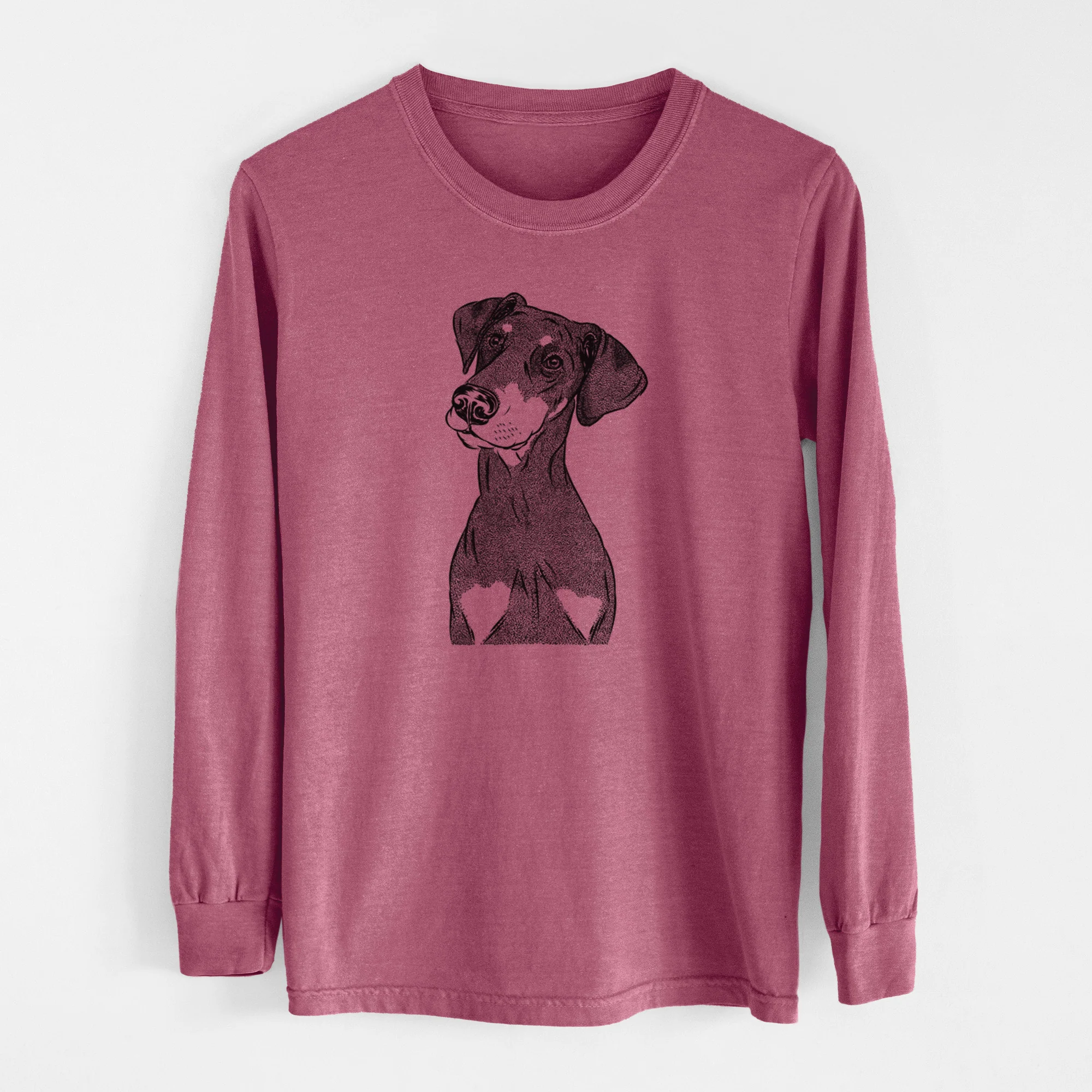 Bare Iroh the Doberman Pinscher - Men's Heavyweight 100% Cotton Long Sleeve - Image 10