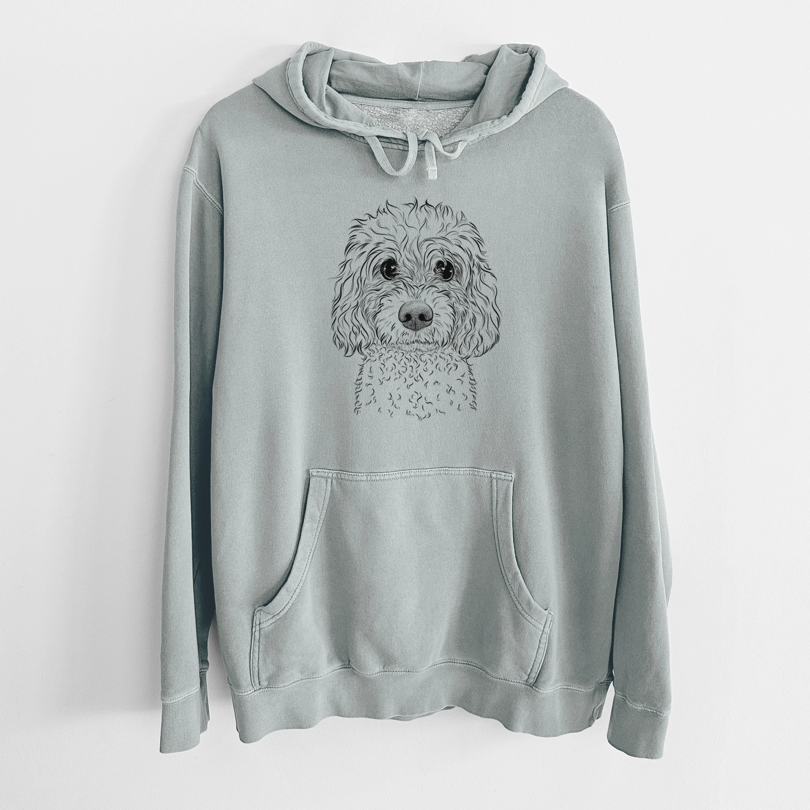Bare Izzie the Cavachon - Unisex Pigment Dyed Hoodie - Image 8