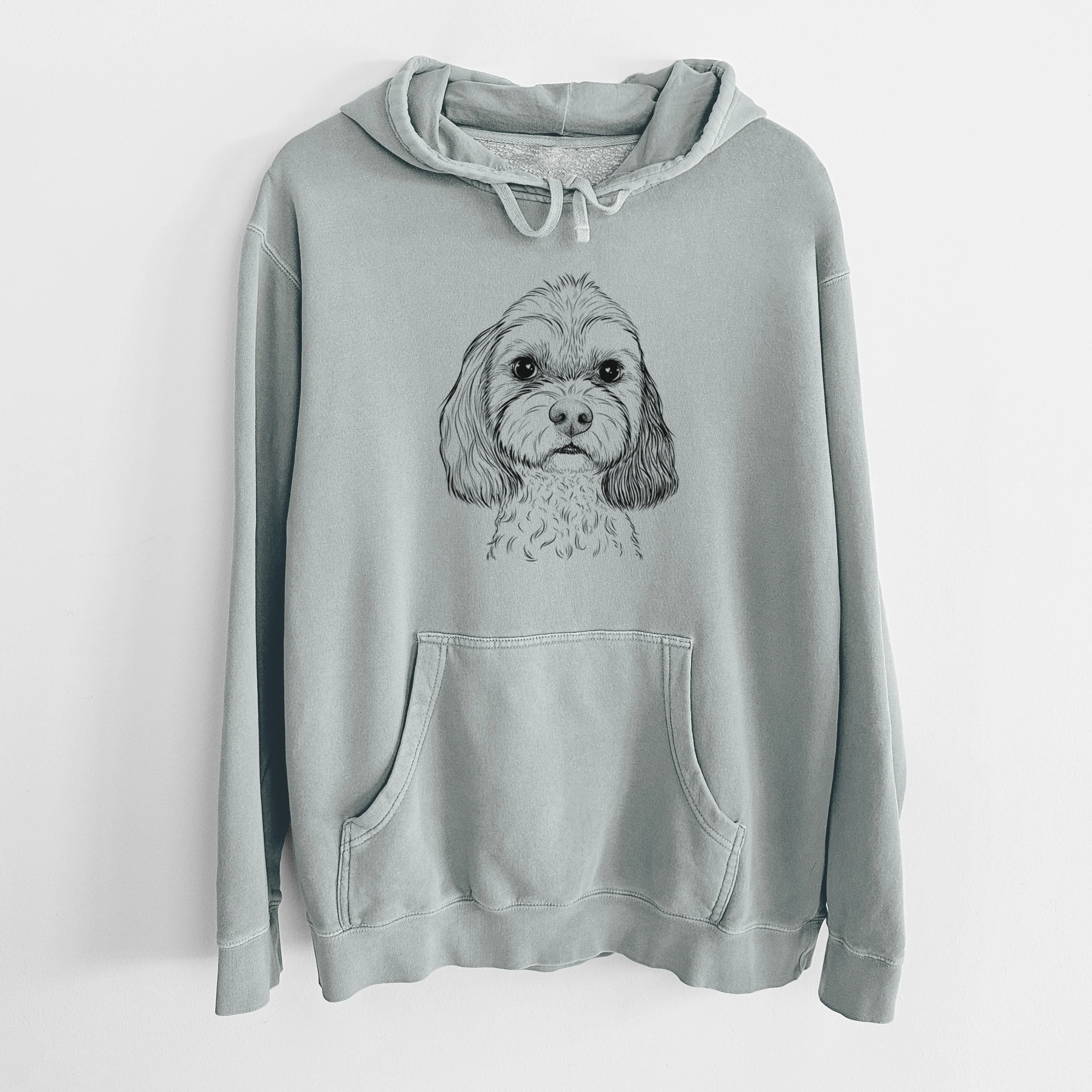 Bare Jasper Diggins the Cavapoo - Unisex Pigment Dyed Hoodie - Image 8
