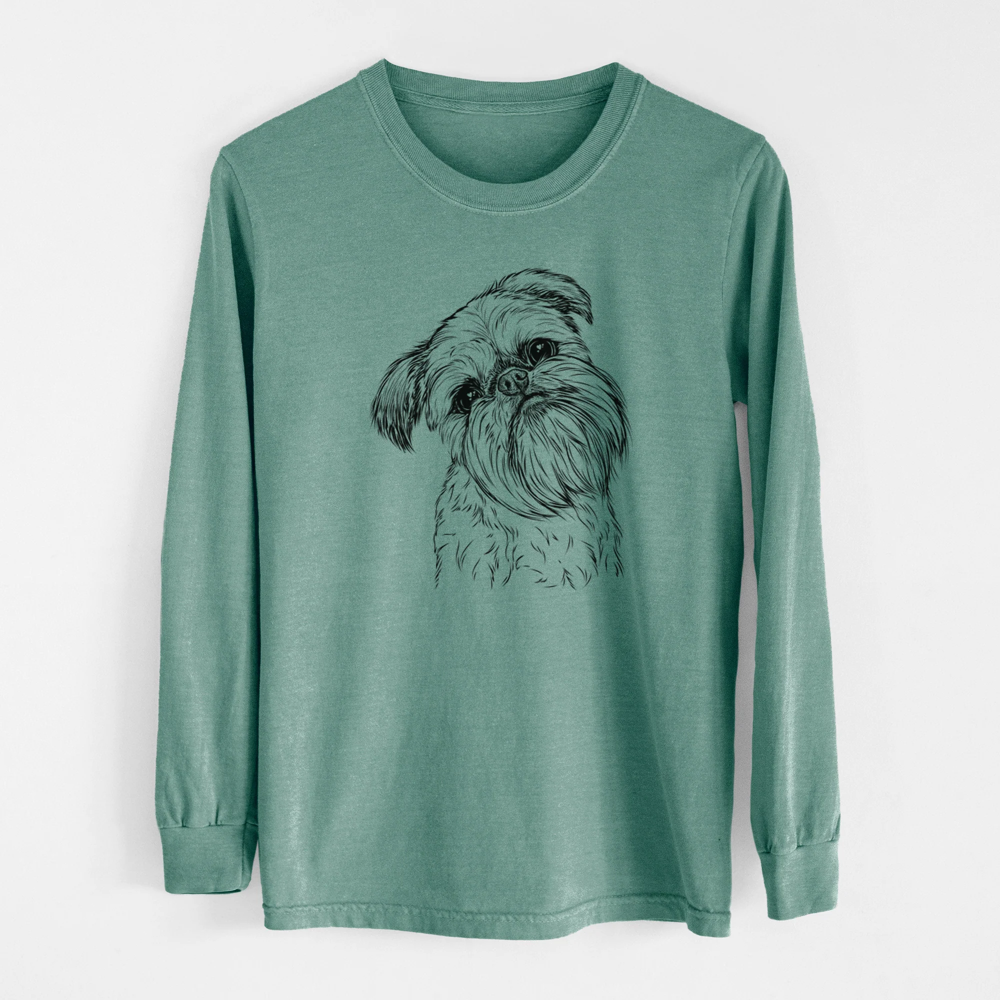 Bare Jasper Joe the Brussels Griffon - Men's Heavyweight 100% Cotton Long Sleeve - Image 12