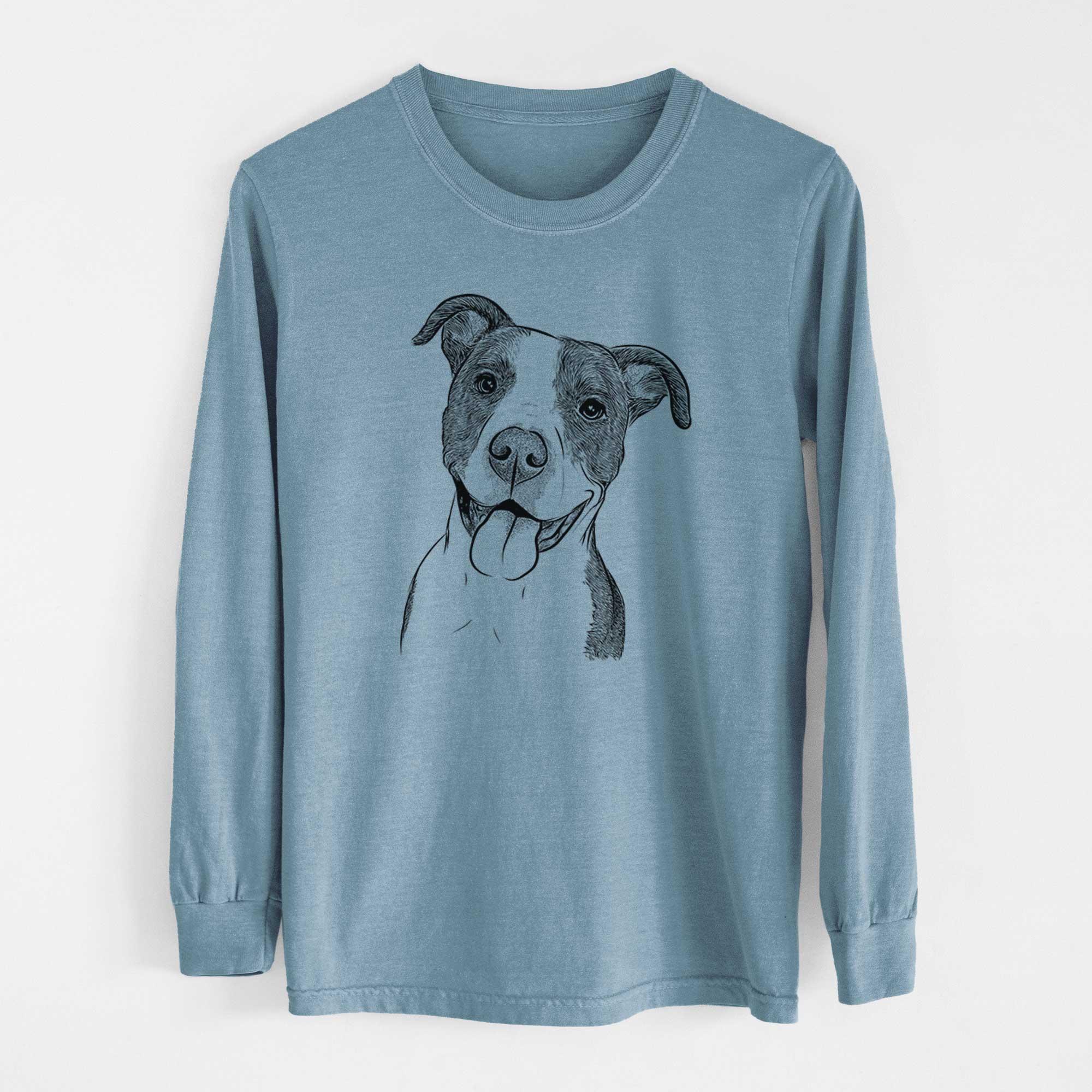 Bare Jax the American Pitbull Terrier Mix - Men's Heavyweight 100% Cotton Long Sleeve - Image 8