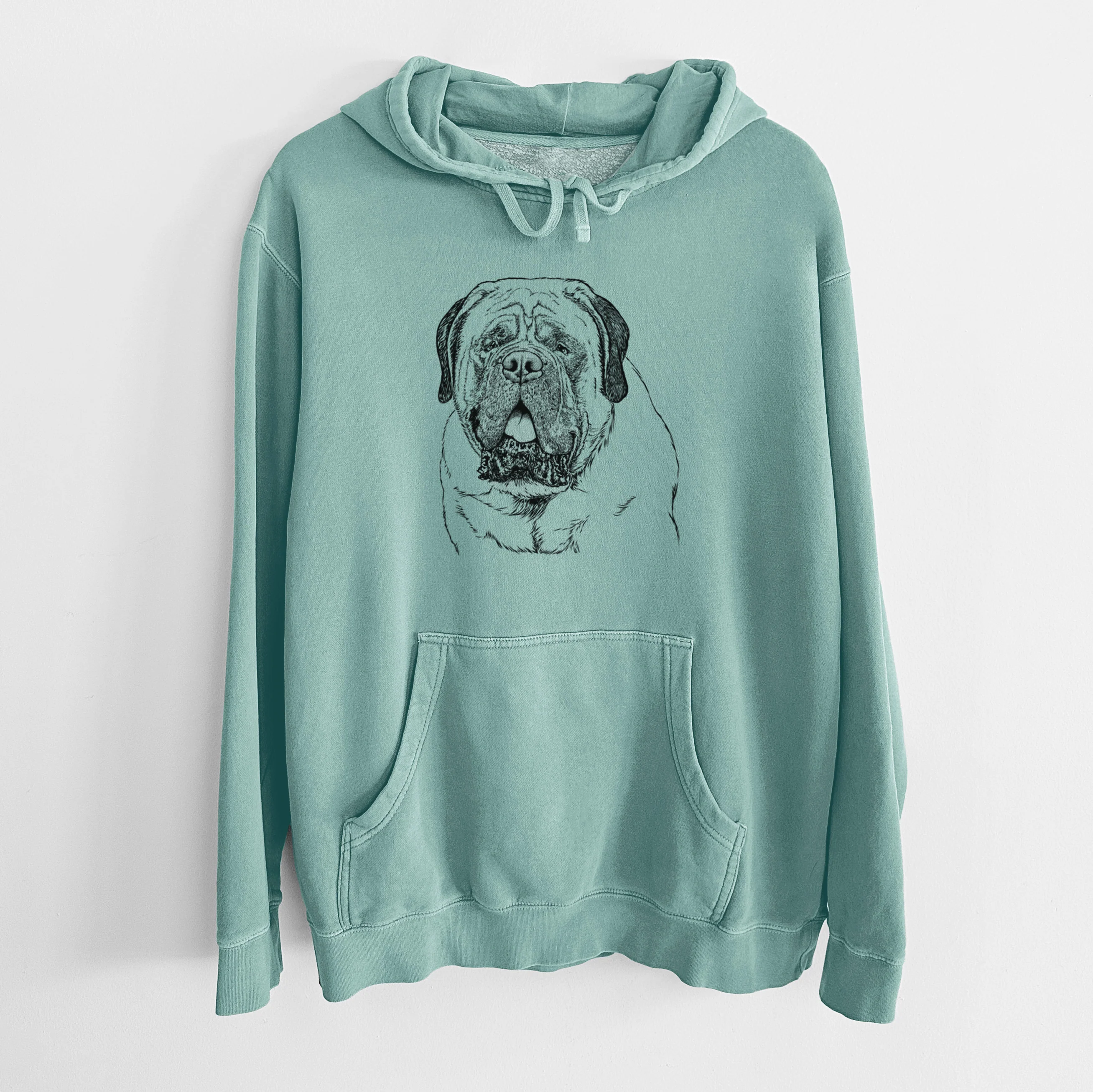 Bare Jed the English Mastiff - Unisex Pigment Dyed Hoodie - Image 10