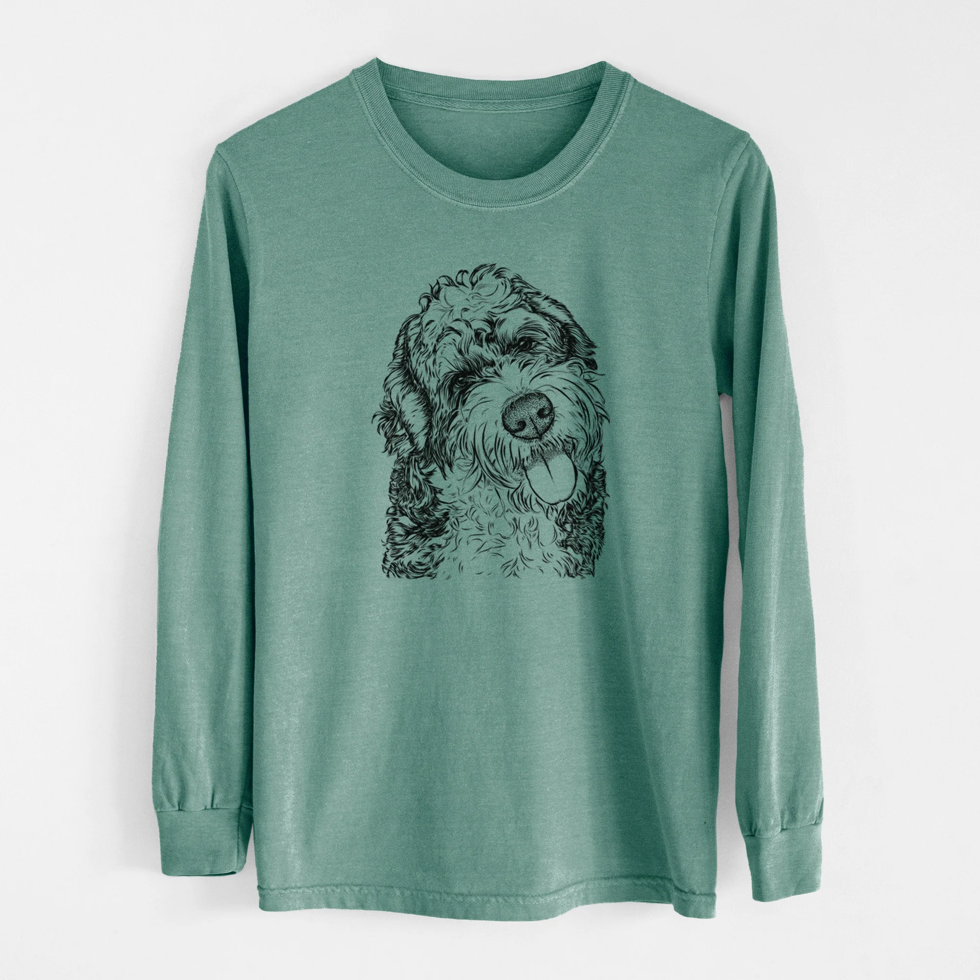 Bare Kaci the Bernedoodle - Men's Heavyweight 100% Cotton Long Sleeve - Image 12