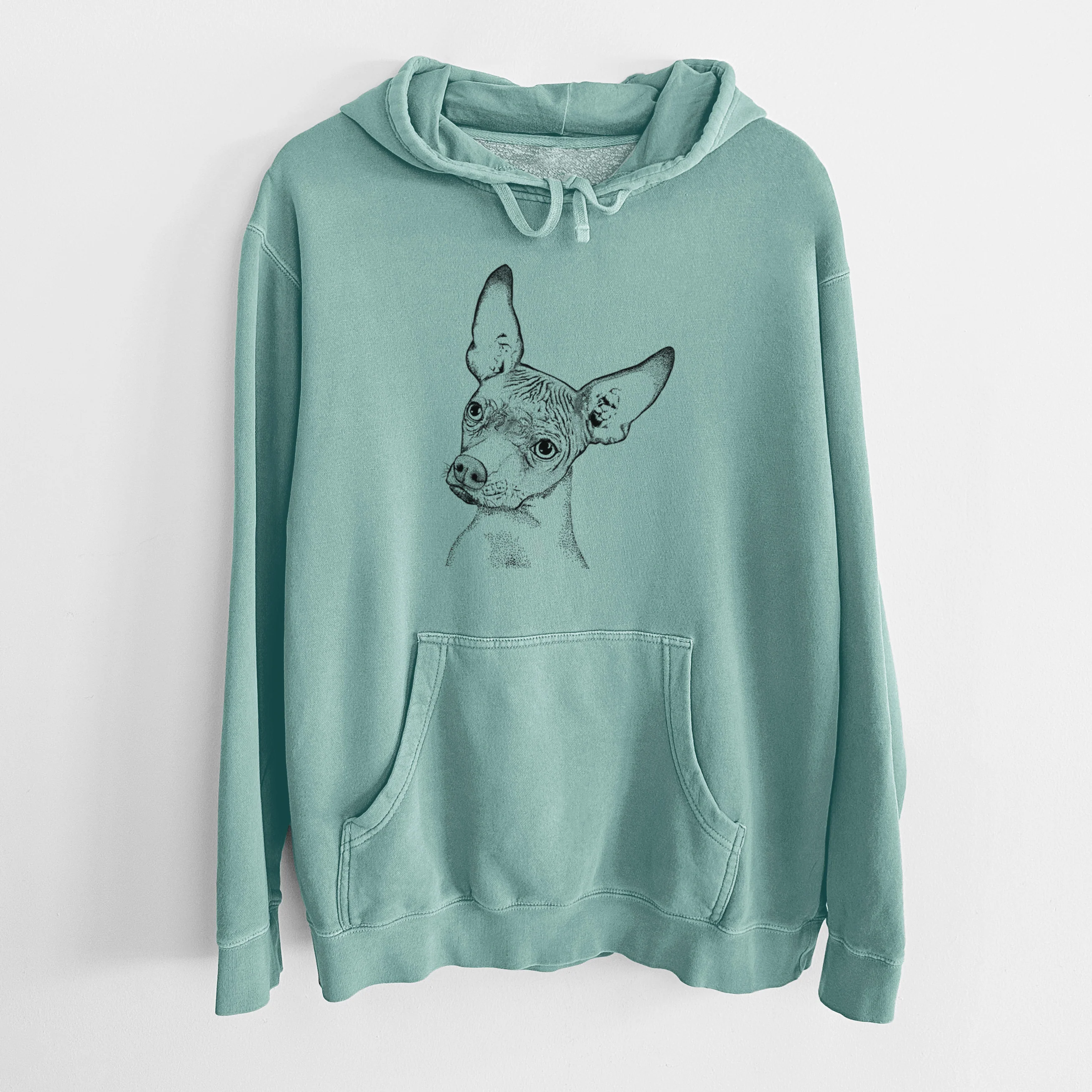 Bare Kahlo the Xoloitzcuintli - Unisex Pigment Dyed Hoodie - Image 10