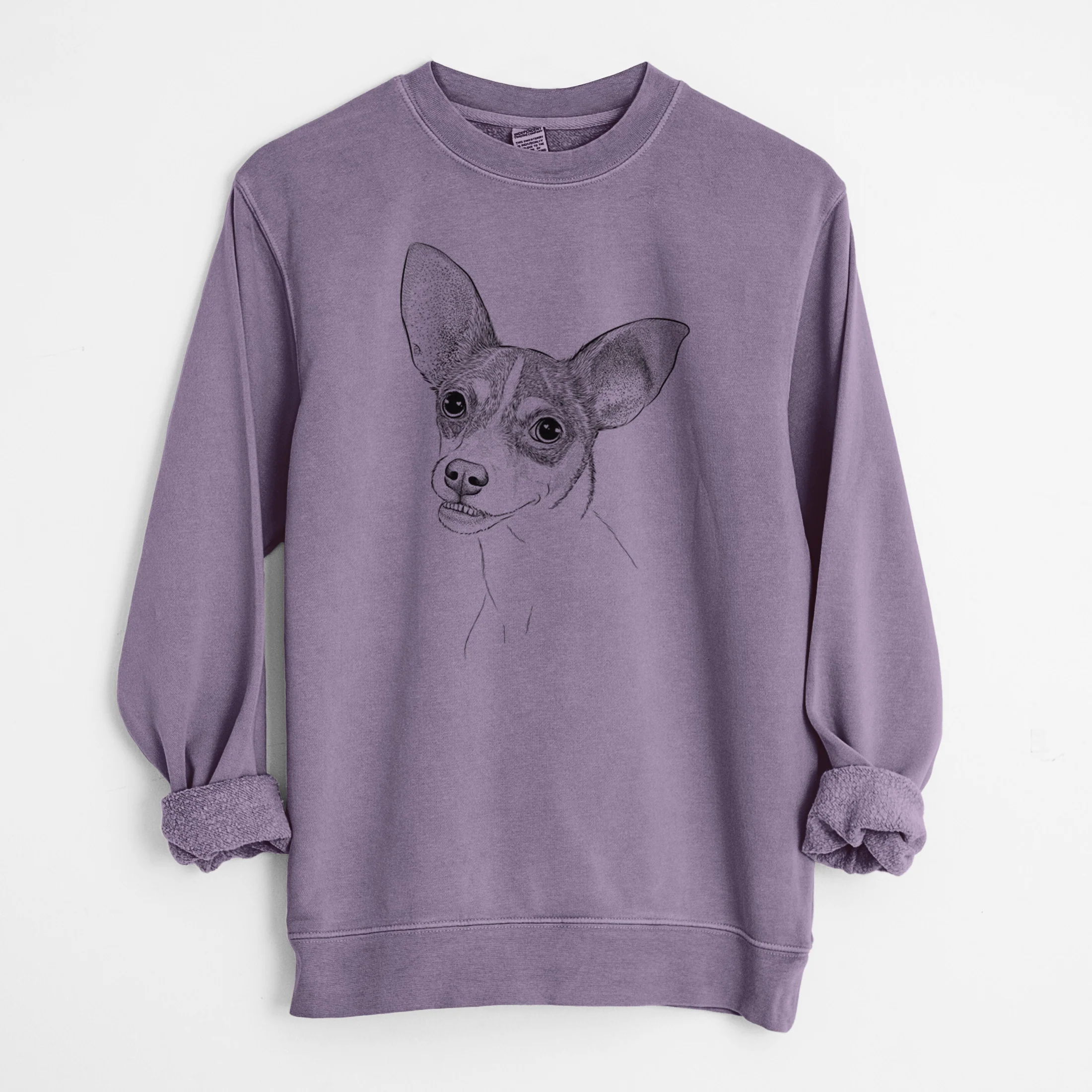 Bare Kailani the Chihuahua Mix - Unisex Pigment Dyed Crew Sweatshirt - Image 8