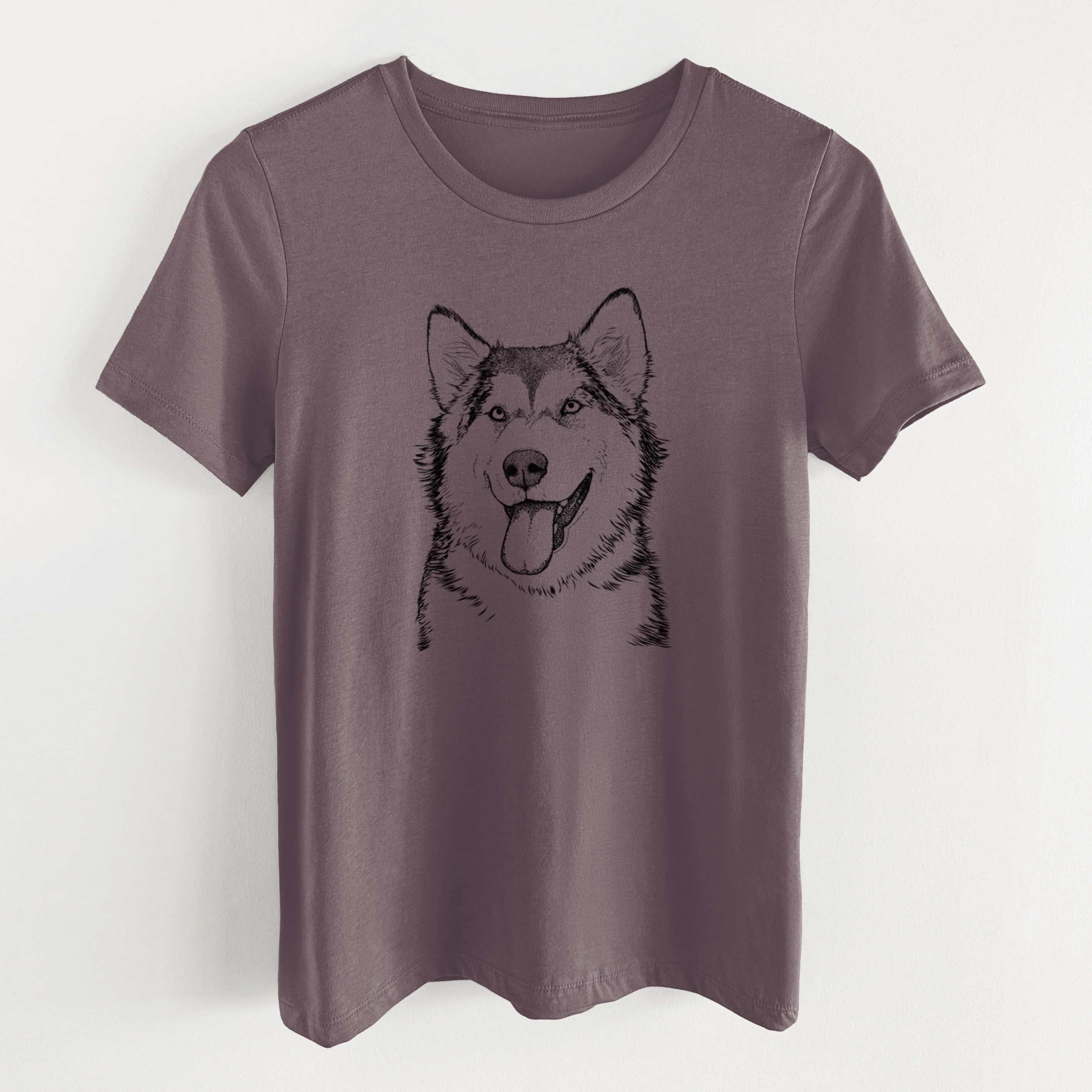 Bare Kaskae the Alaskan Malamute - Women's Lightweight Relaxed Fit 100% Cotton Crewneck - Image 7