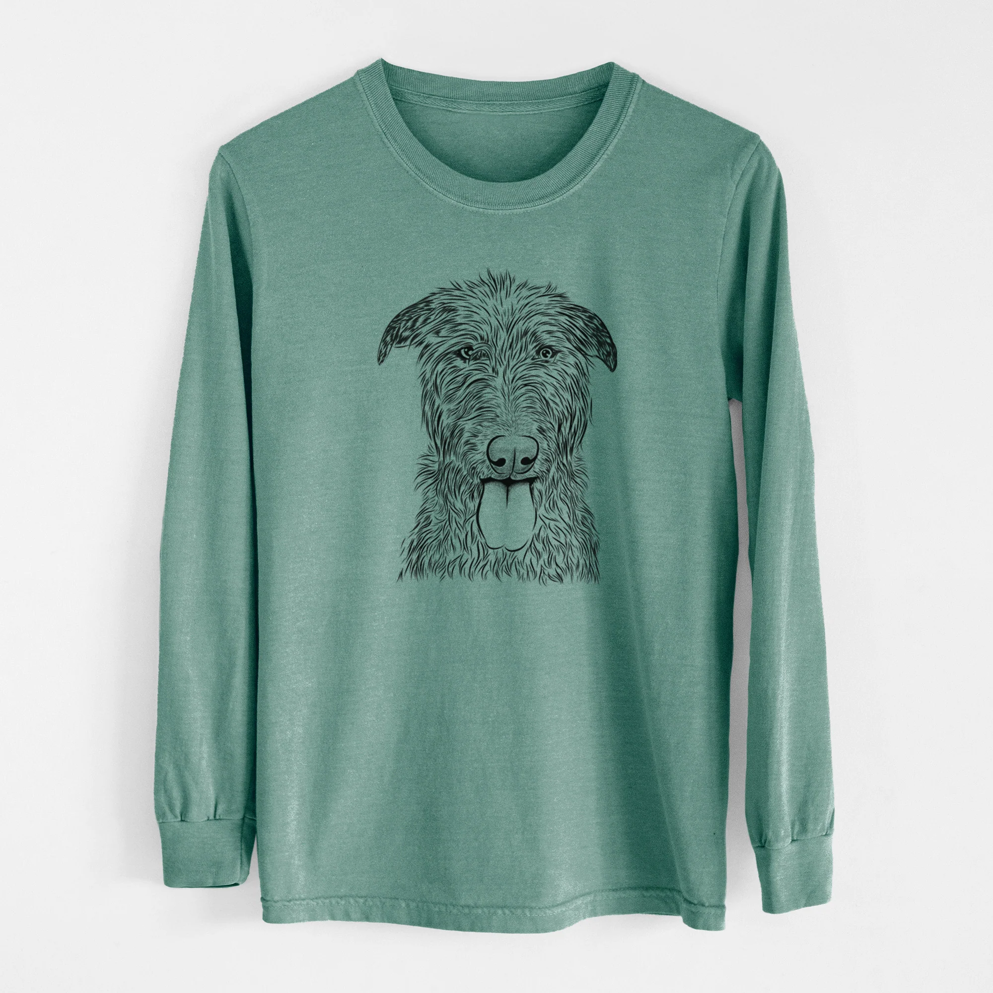 Bare Keeva the Irish Wolfhound - Men's Heavyweight 100% Cotton Long Sleeve - Image 12