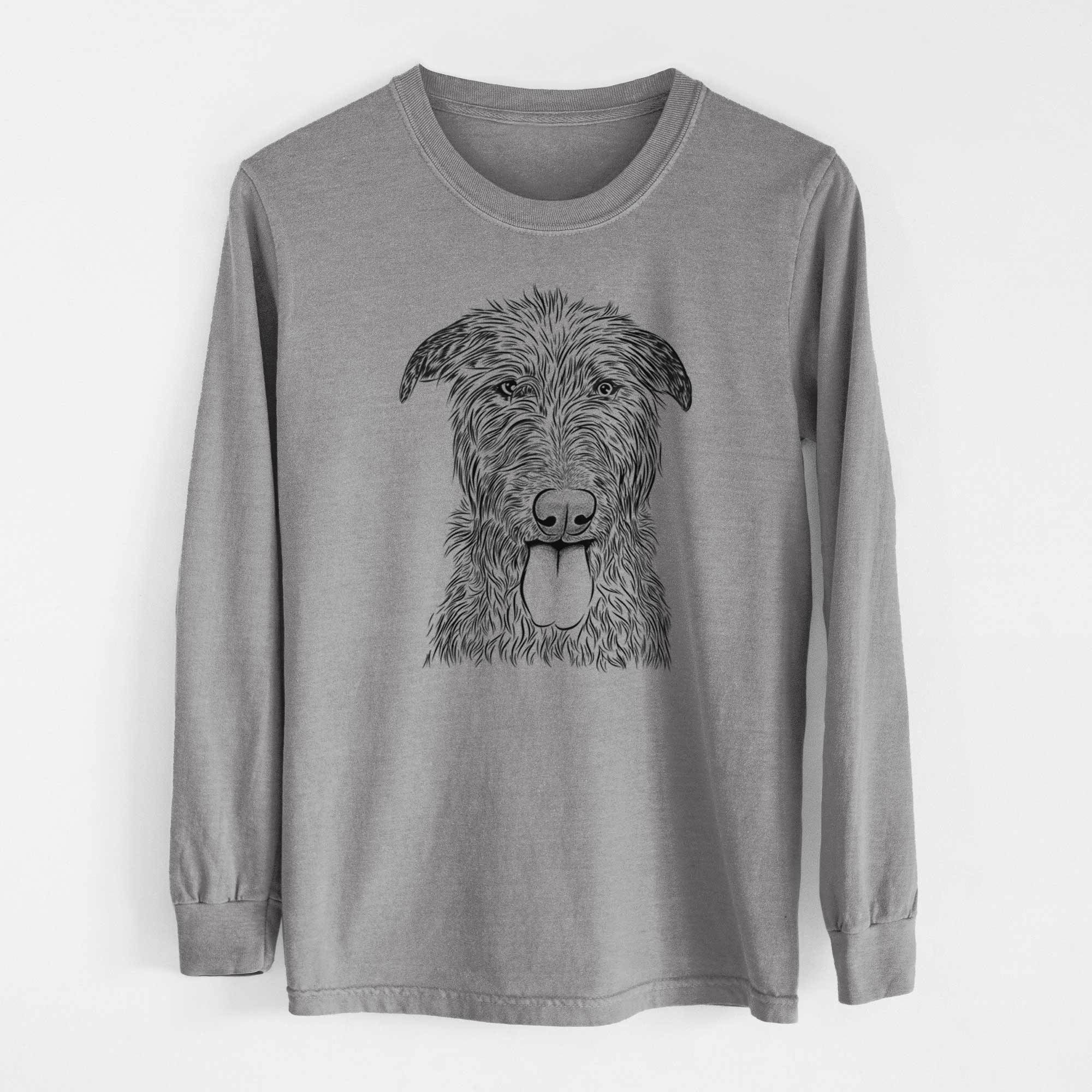 Bare Keeva the Irish Wolfhound - Men's Heavyweight 100% Cotton Long Sleeve - Image 7
