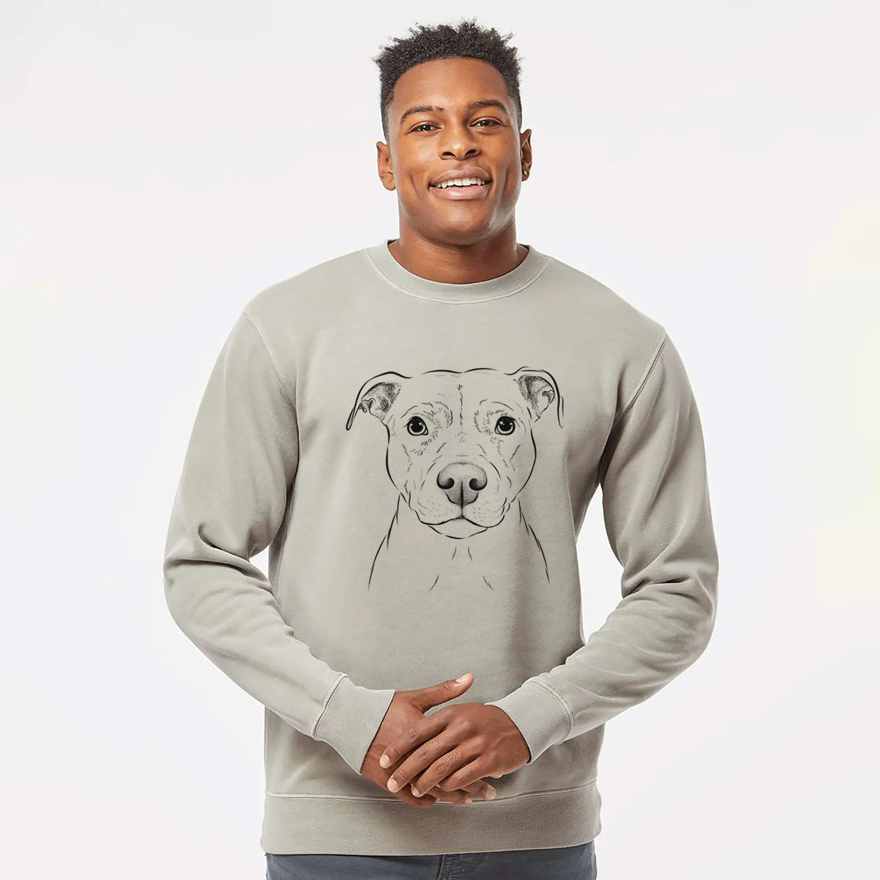 Bare Khaleesi the Pitbull - Unisex Pigment Dyed Crew Sweatshirt - Image 4