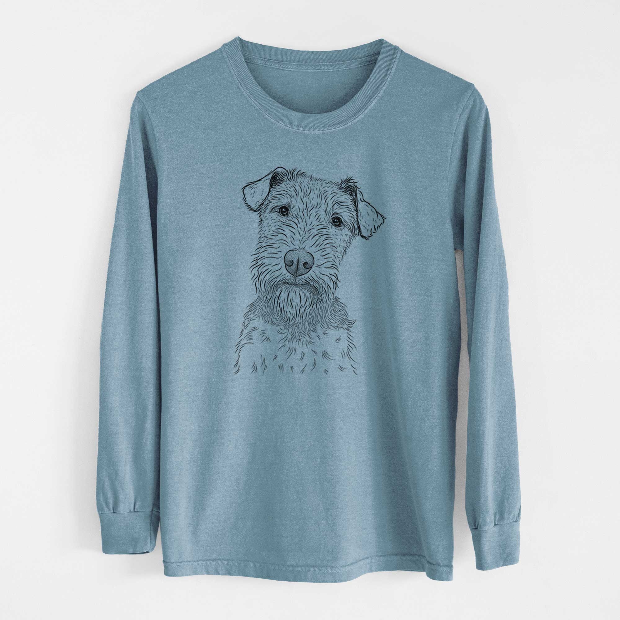 Bare Kiara the Welsh Terrier - Men's Heavyweight 100% Cotton Long Sleeve - Image 8